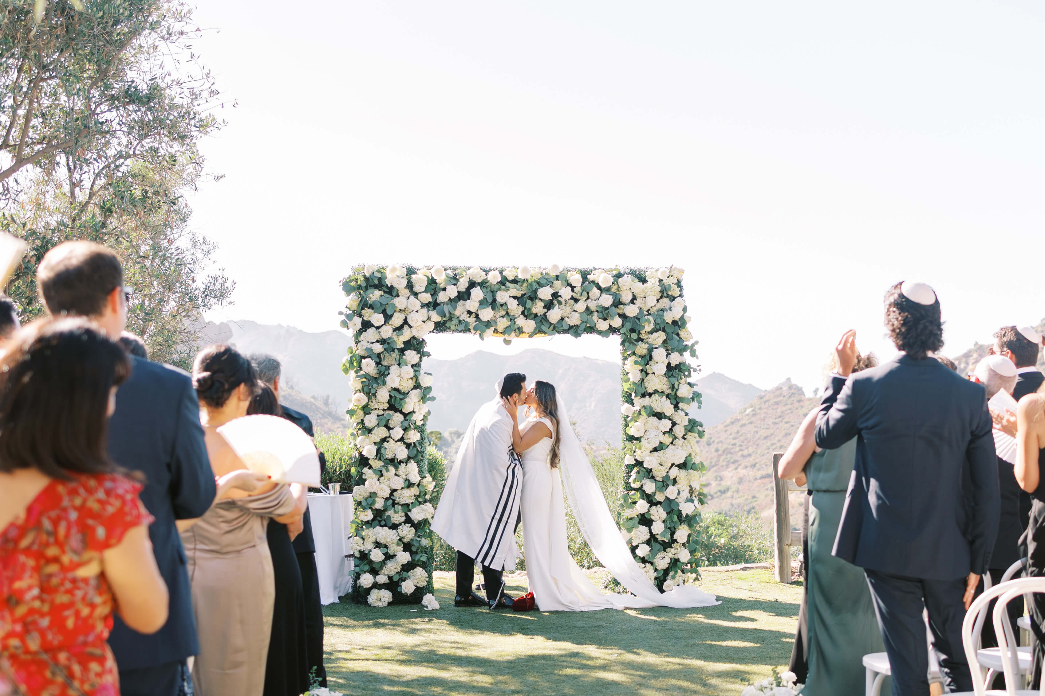 Cielo Farms Wedding Ceremony Kiss