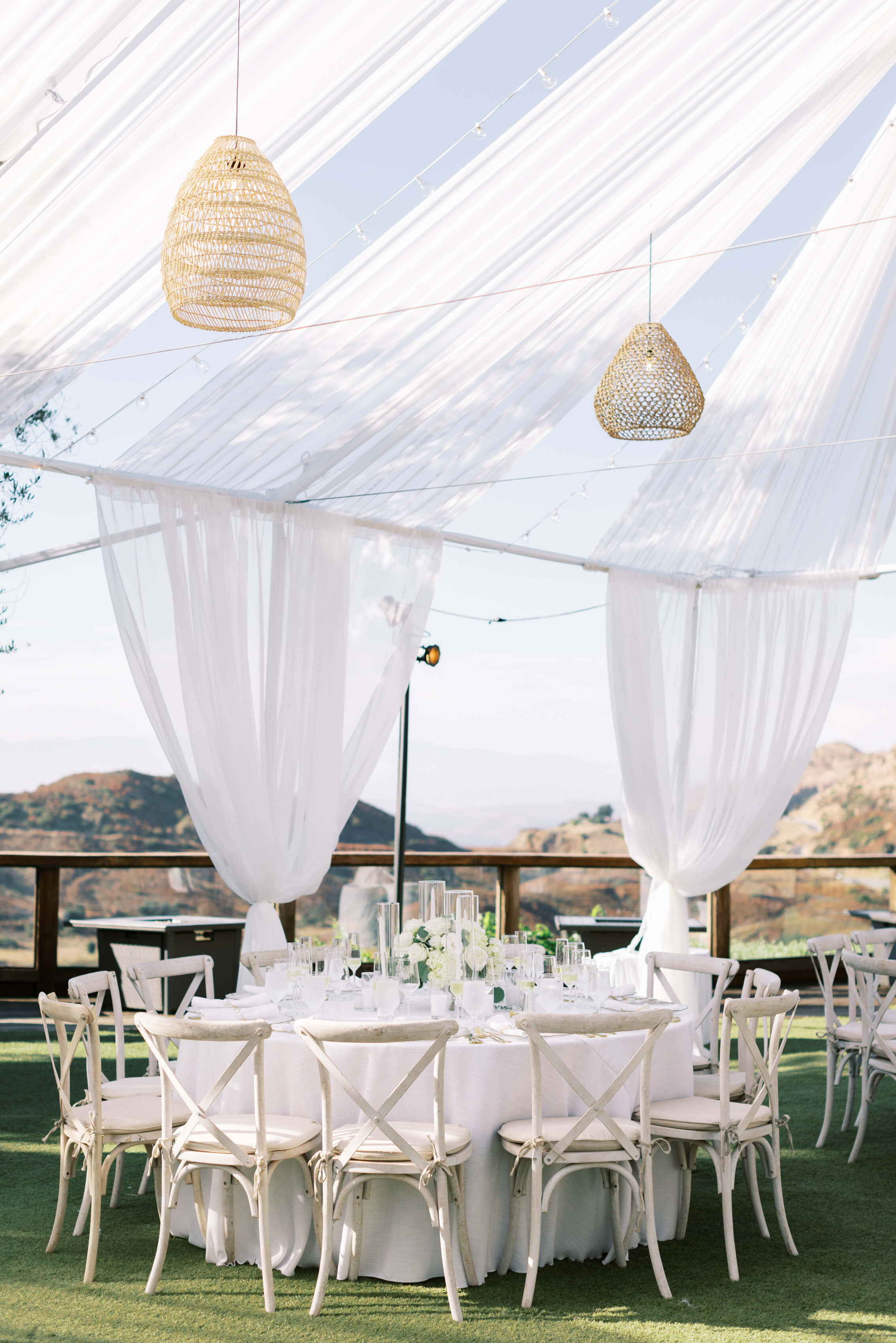 Cielo Farms Wedding Reception Setup