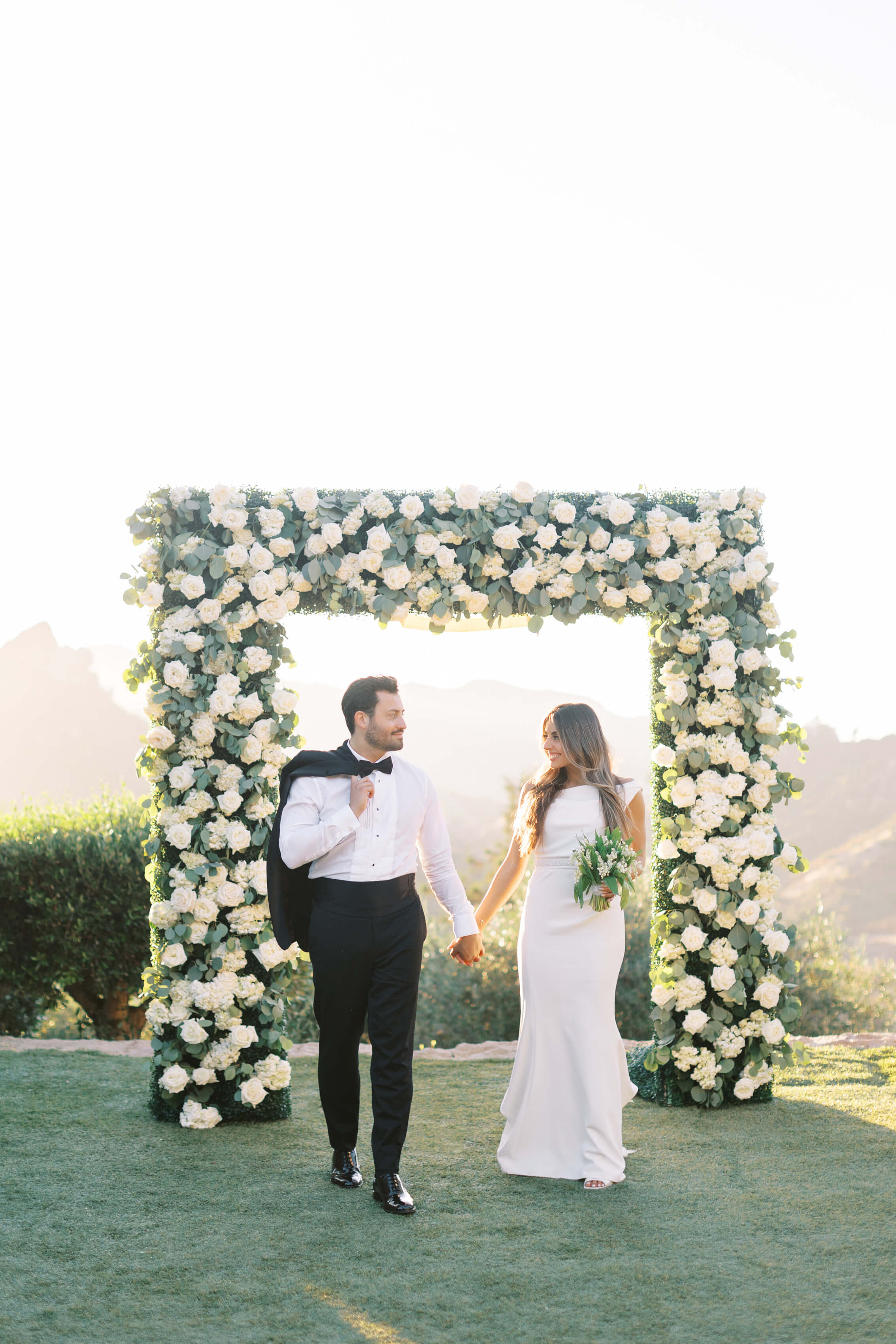 Cielo Farms Wedding Bride &amp; Groom Portraits at Golden Hour