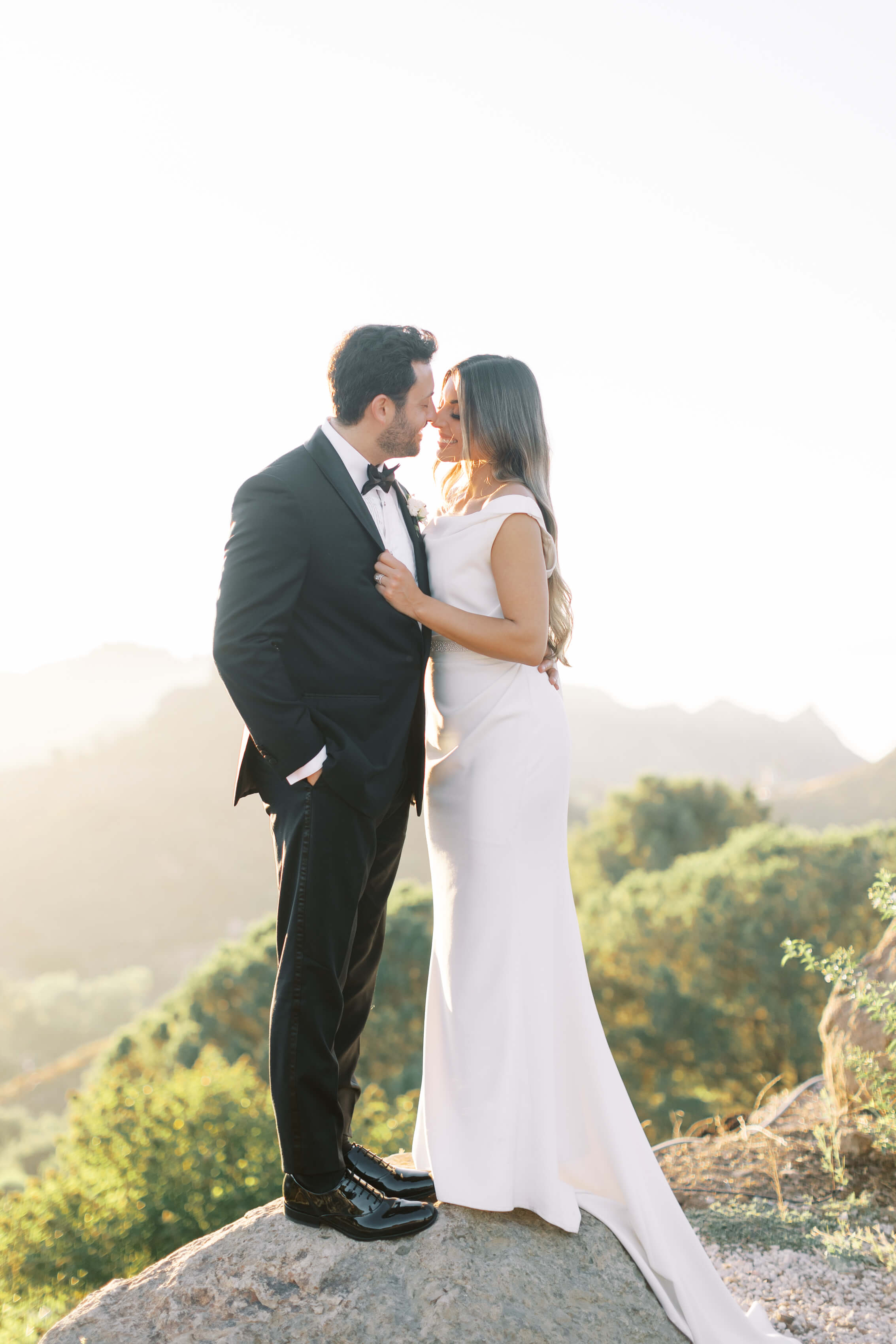 Cielo Farms Wedding Bride &amp; Groom Portraits at Golden Hour