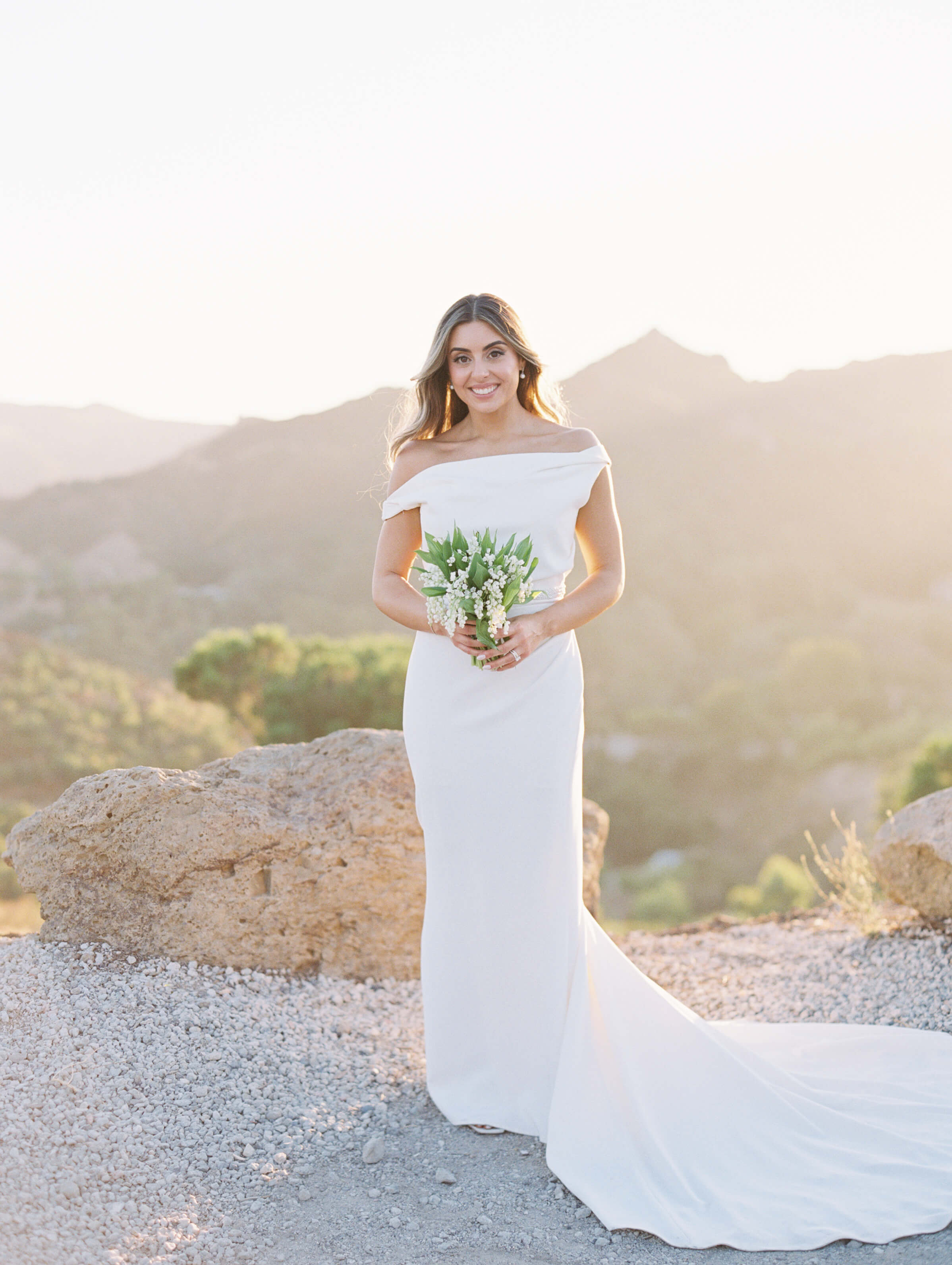 Cielo Farms Wedding Bridal Portrait at Golden Hour