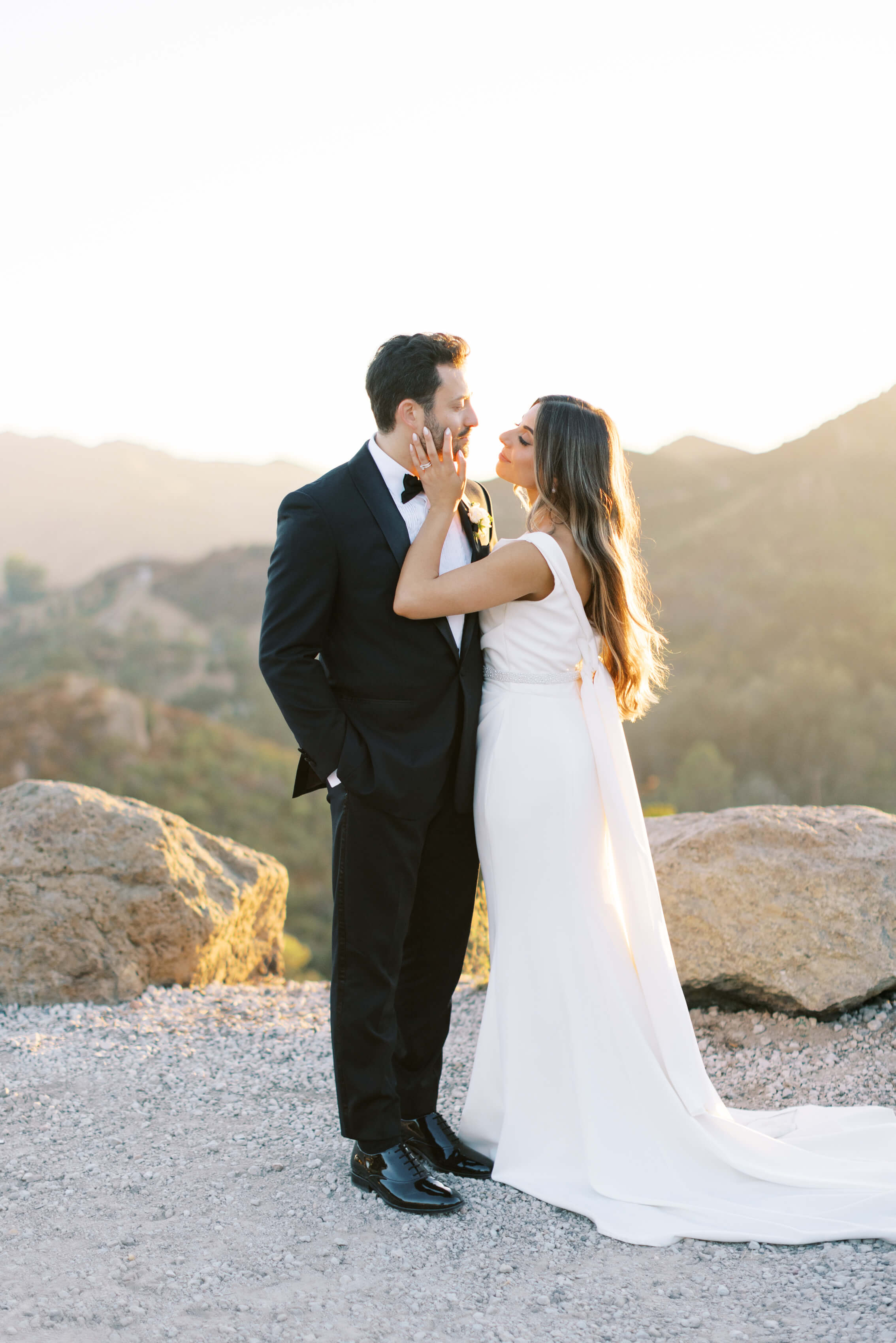 Cielo Farms Wedding Portraits at Golden Hour