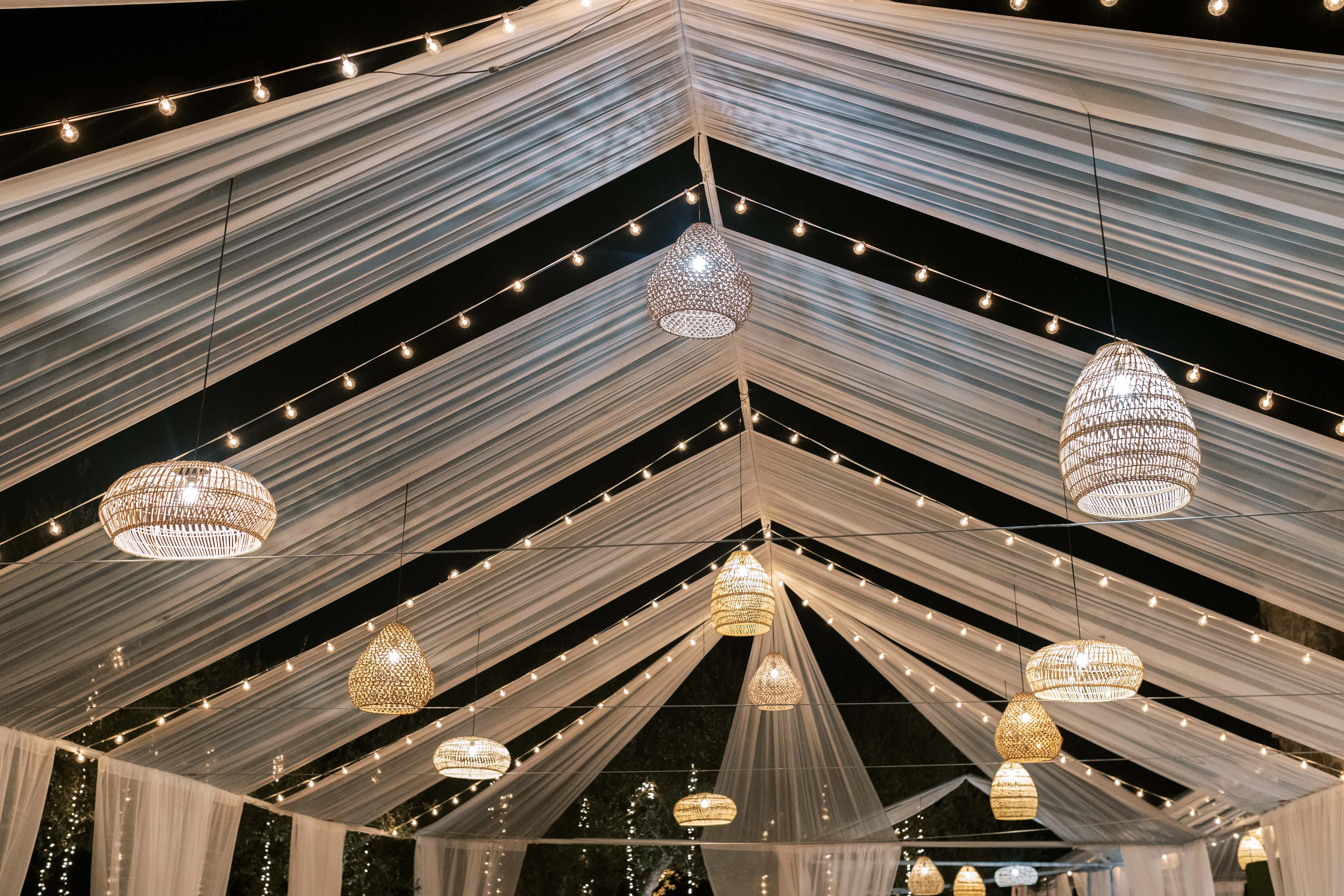 Cielo Farms Wedding Reception Lighting