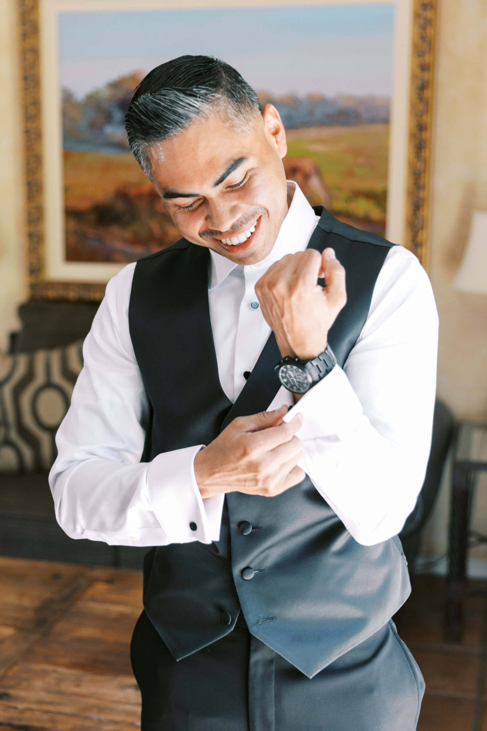 Hummingbird Nest Ranch Wedding - Groom Getting Ready -Lisa Leanne Photography