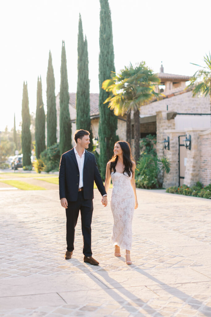 Westlake Village Inn Rehearsal Dinner Bride and Groom Portrait