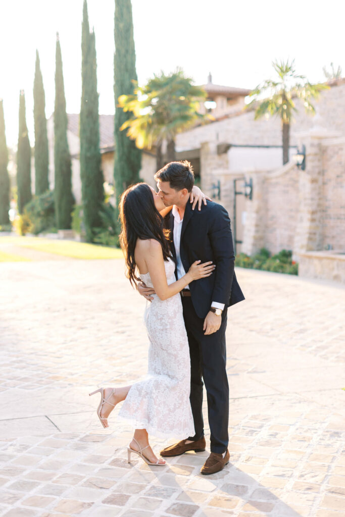 Westlake Village Inn Rehearsal Dinner Bride and Groom Portrait