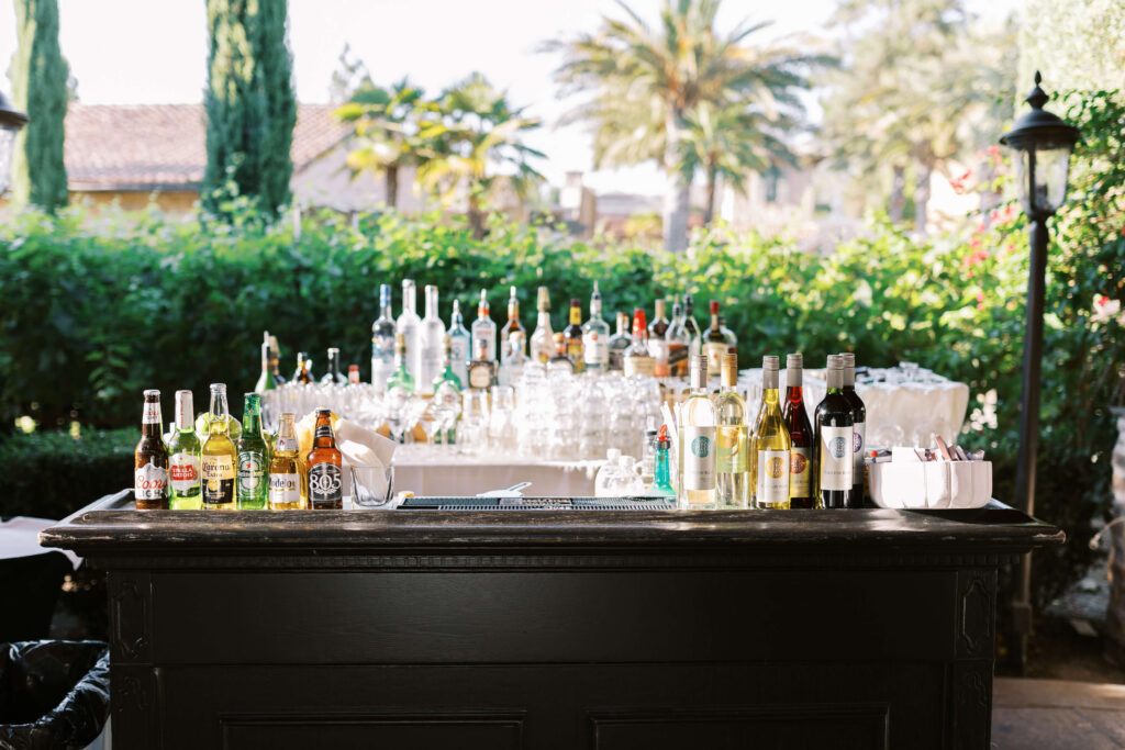 Westlake Village Inn Rehearsal Bar Setup