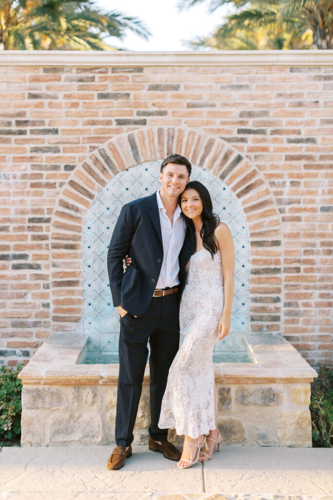 Westlake Village Inn Rehearsal Dinner Bride and Groom Portrait