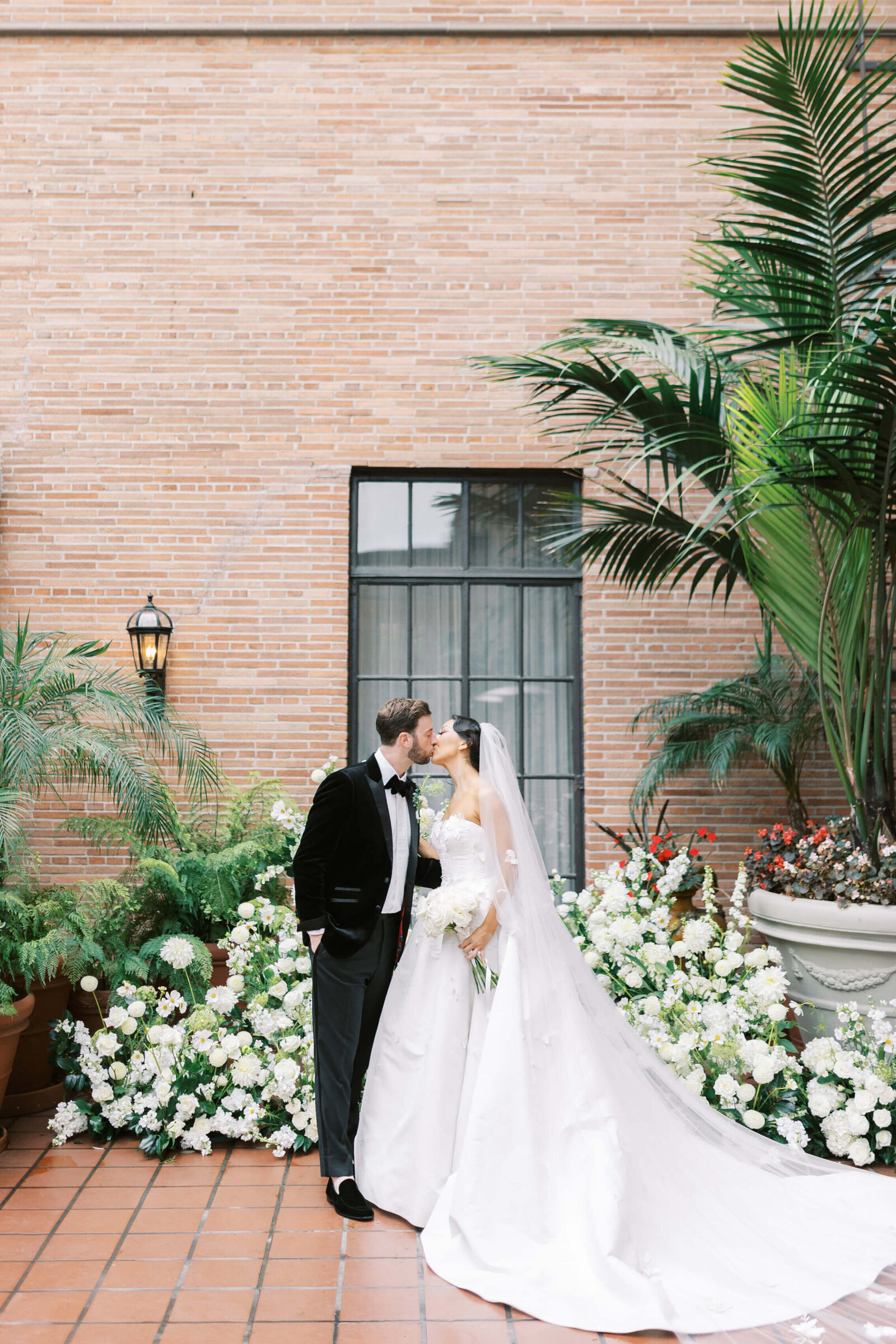 California Club Bride and Groom Portrait on Rooftop