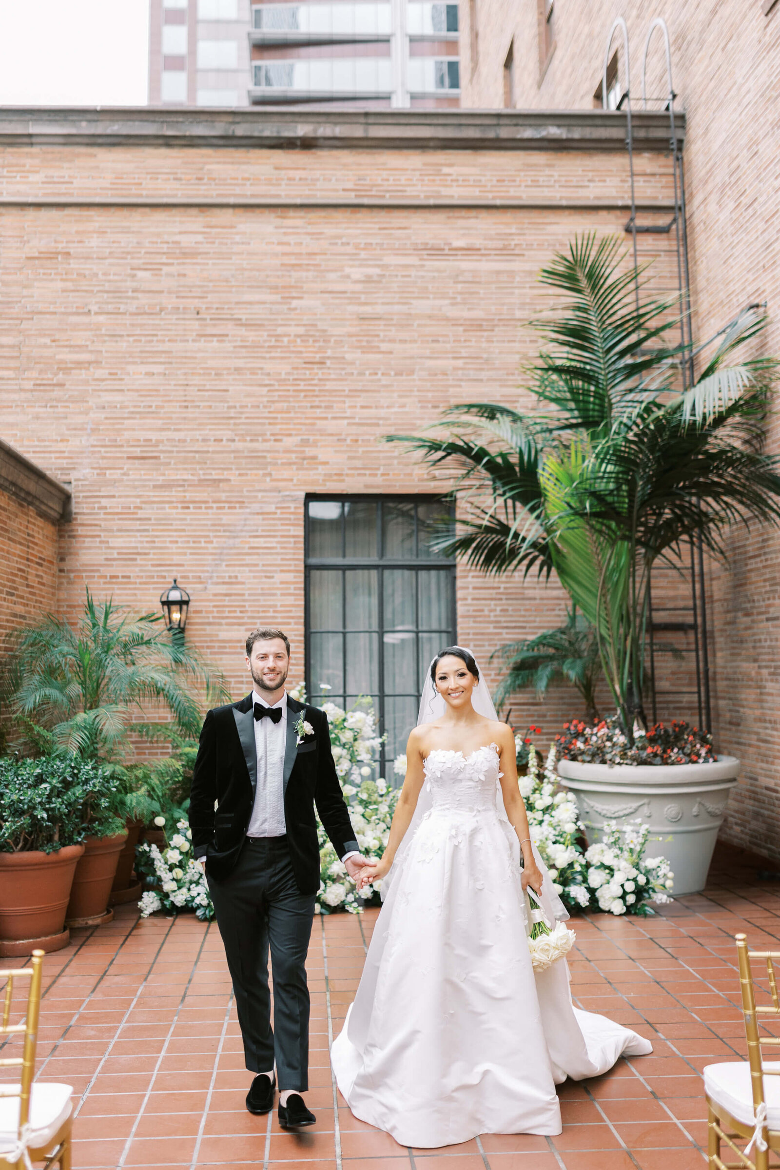 California Club Bride and Groom Portrait on Rooftop