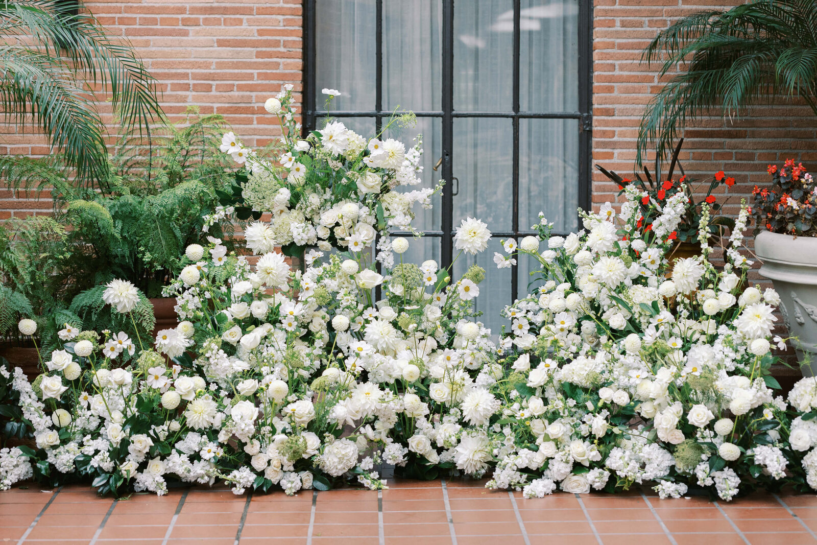 California Club Rooftop Ceremony Florals