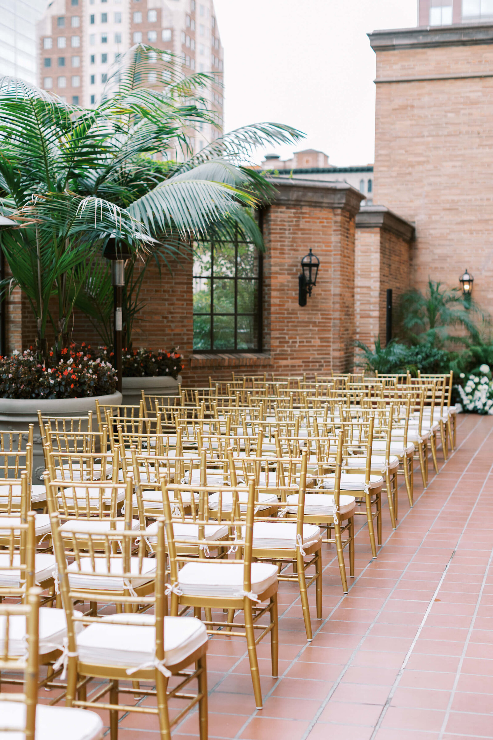 California Club Rooftop Ceremony Setup