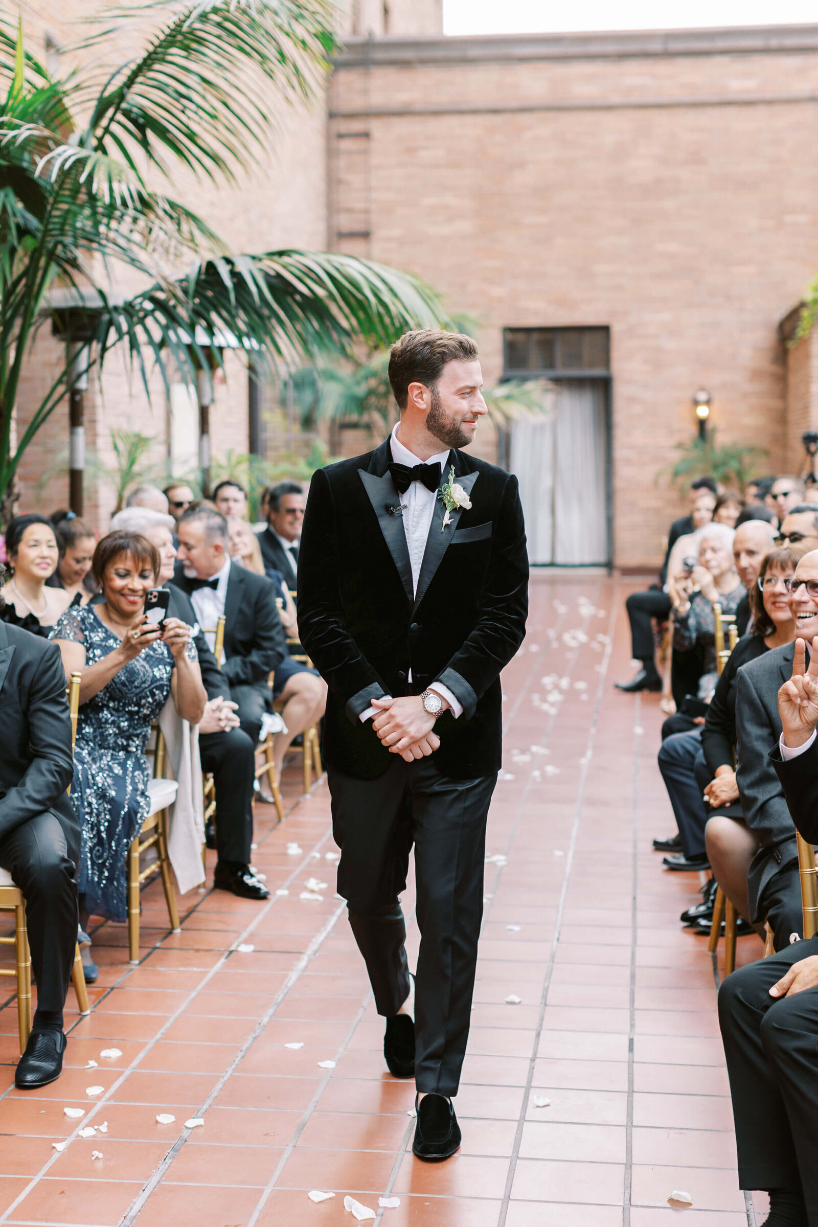 California Club Wedding Ceremony Groom