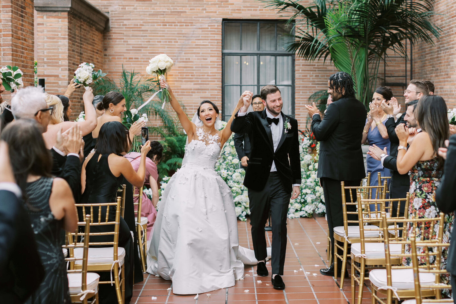 California Club Rooftop Wedding Ceremony Exit