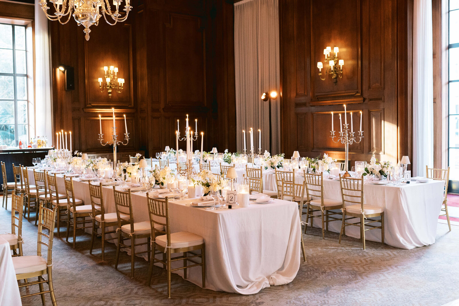 California Club Wedding Reception Table Setup Wide