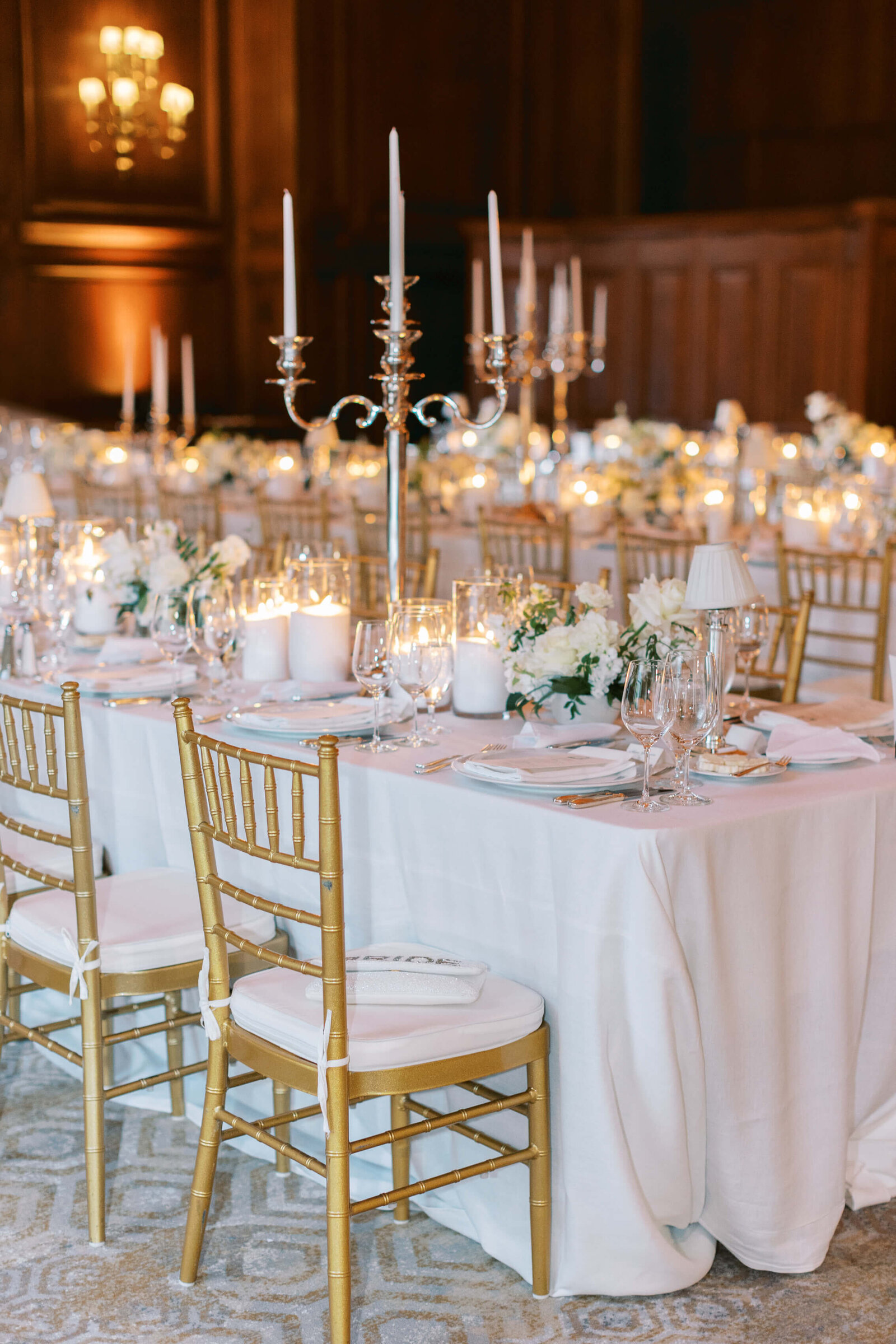 California Club Wedding Reception Table Setup