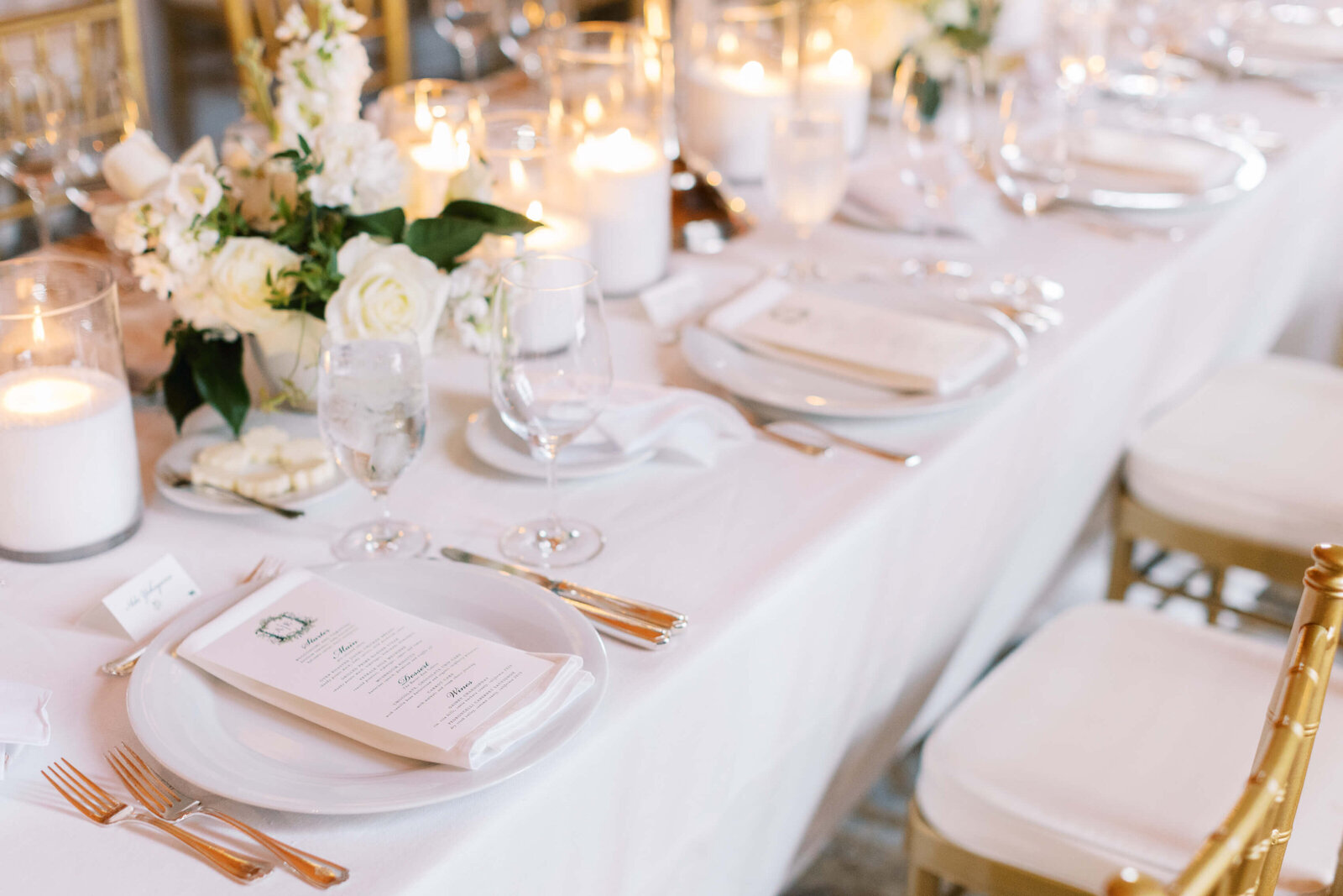 California Club Wedding Reception Table Setup