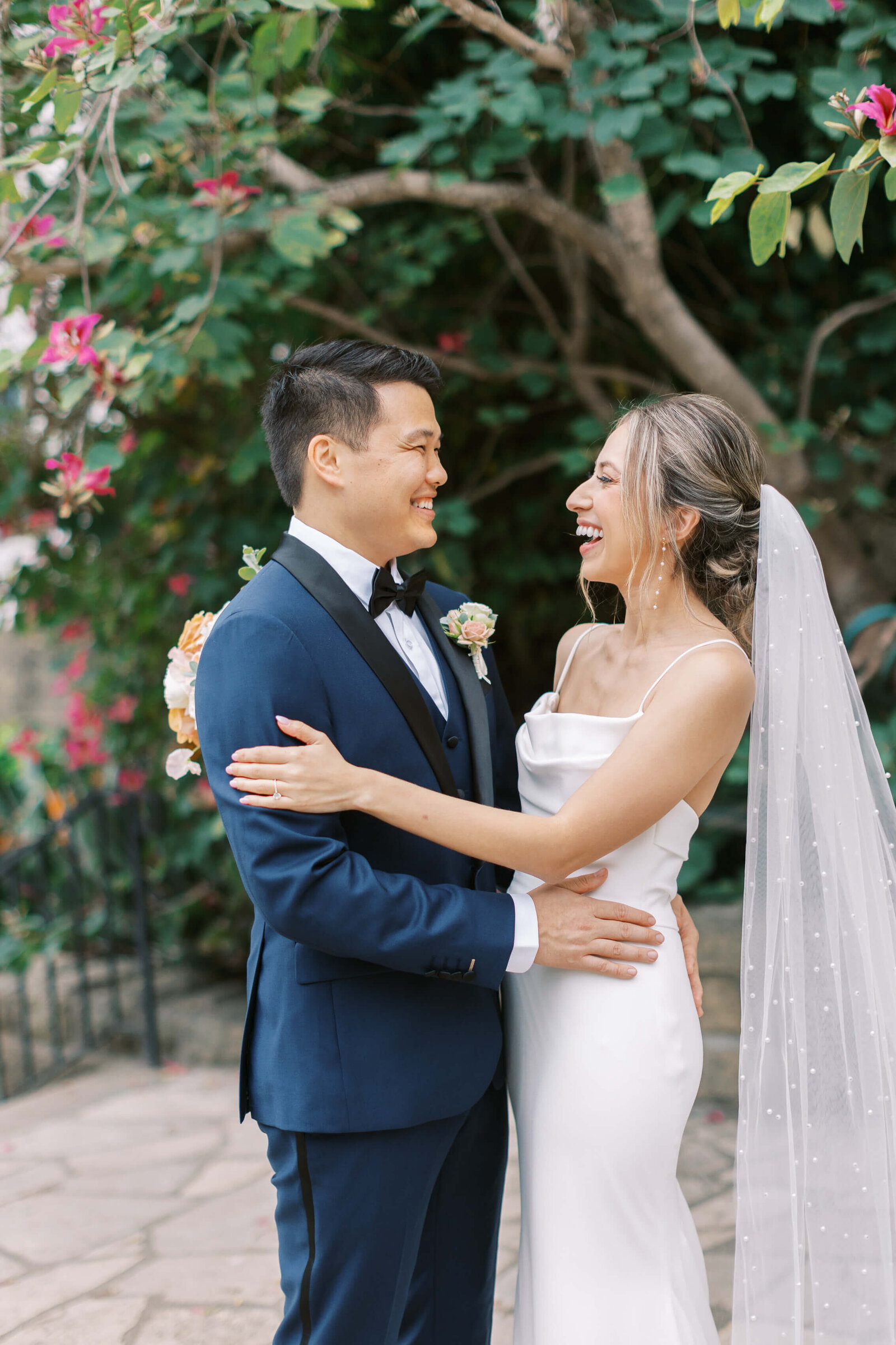 Santa Barbara Courthouse Bride & Groom Portrait