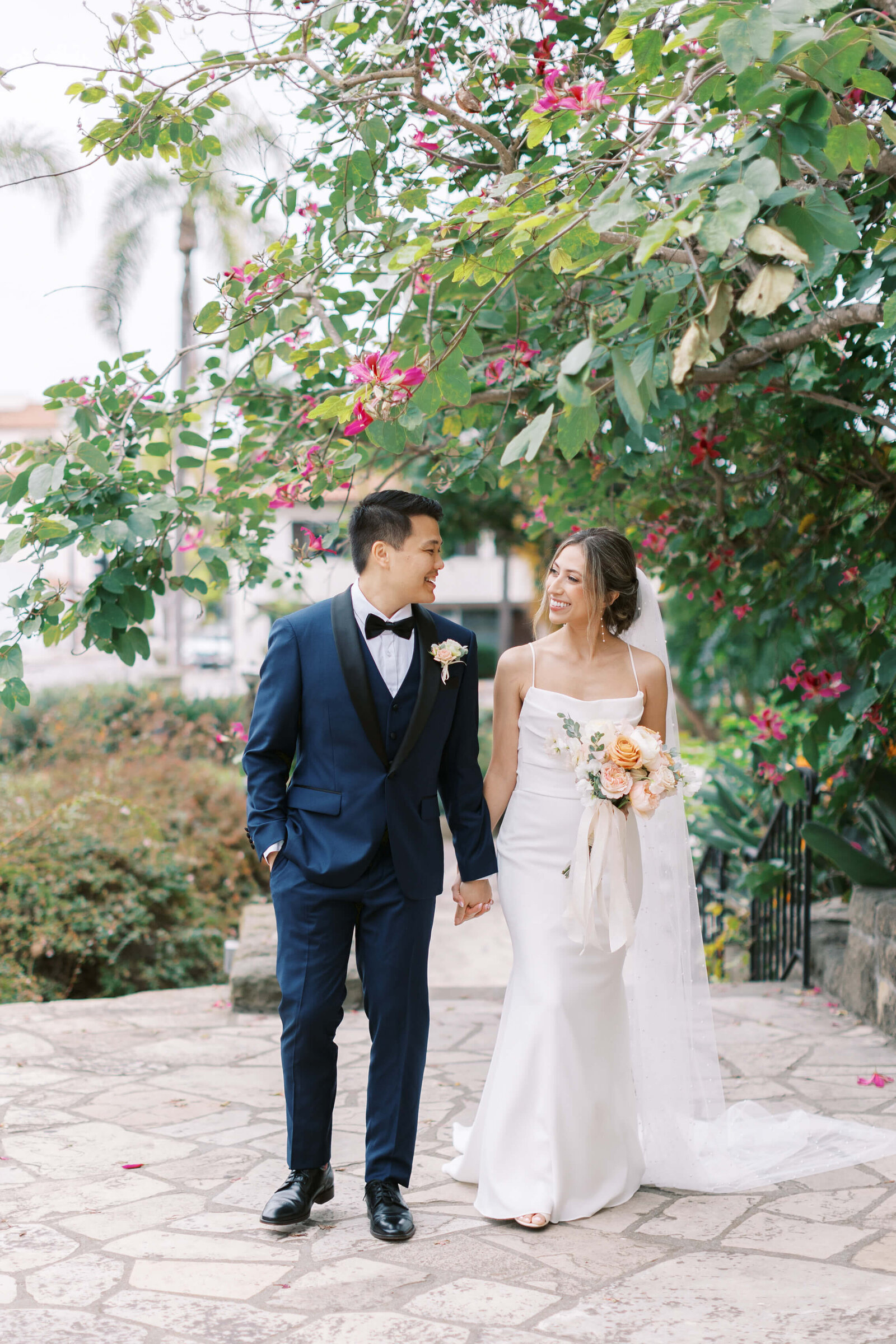 Santa Barbara Courthouse Bride & Groom Portrait