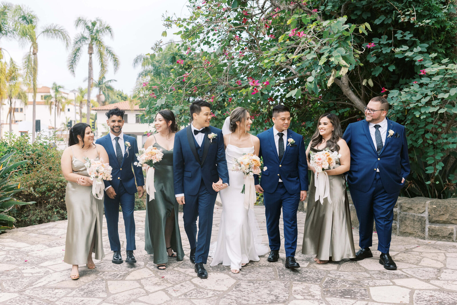 Santa Barbara Courthouse Wedding Bridal Party