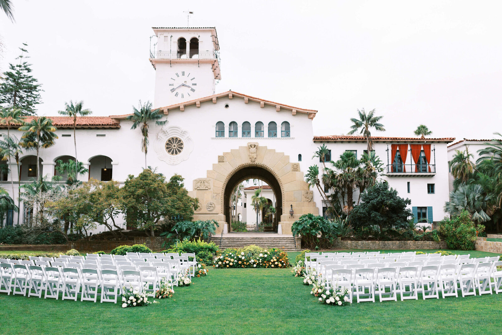 Santa Barbara Courthouse Wedding Ceremony Setup