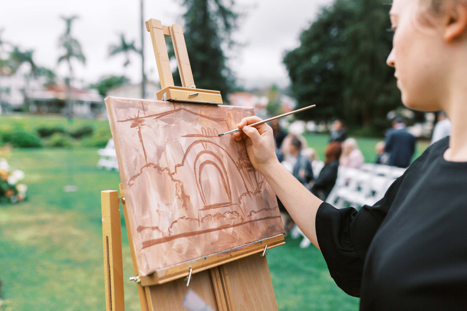 Santa Barbara Courthouse Wedding Live Painter