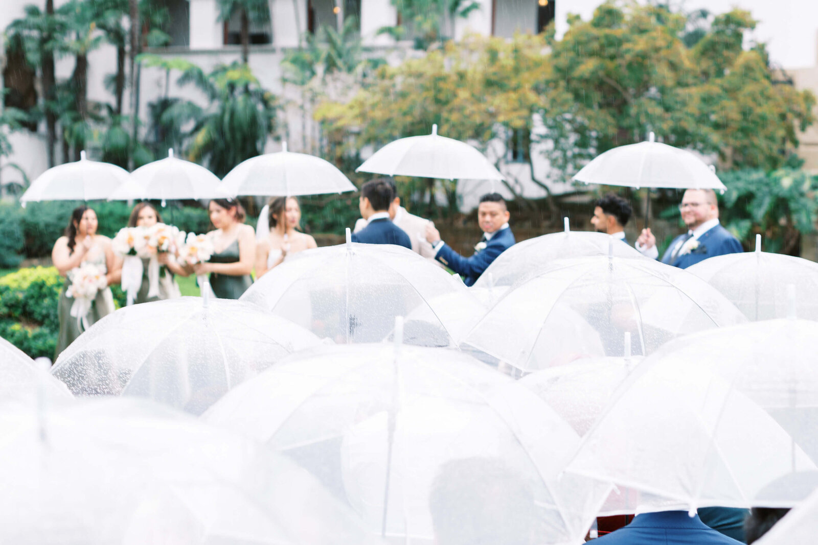 Santa Barbara Courthouse Wedding Ceremony Rainy Day