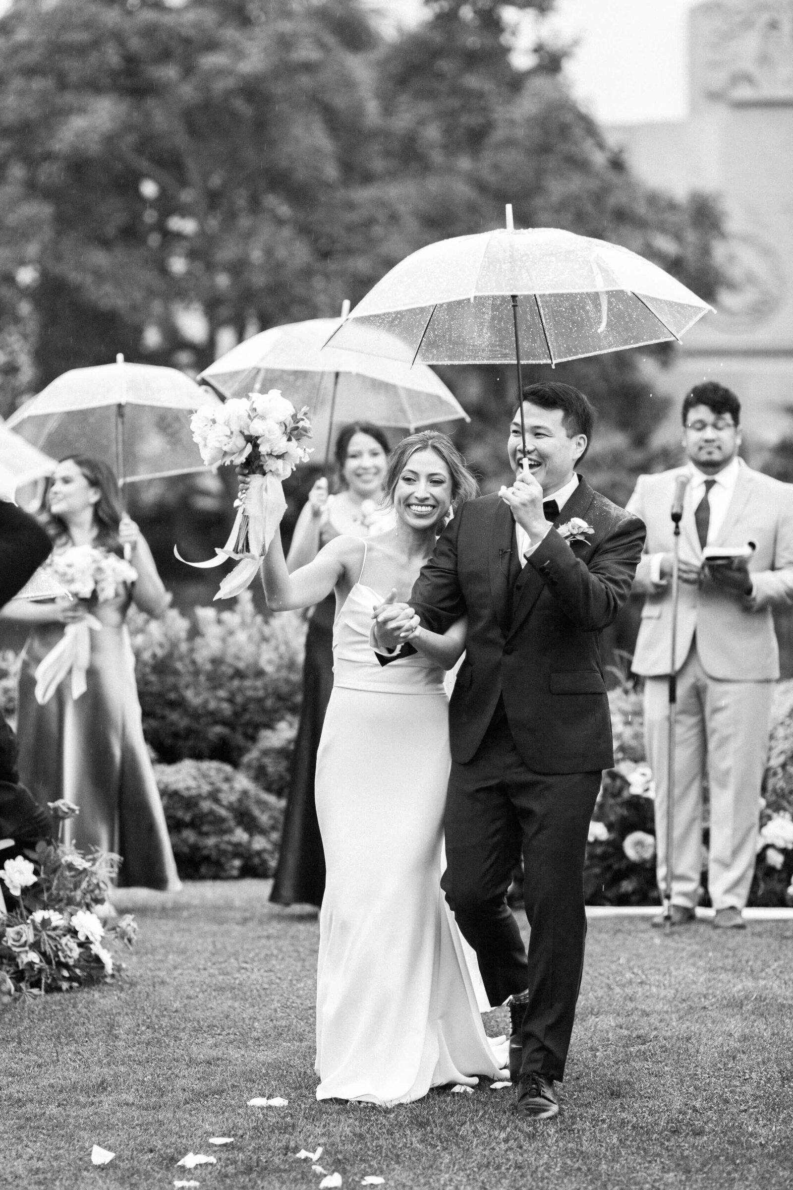 Santa Barbara Courthouse Wedding Ceremony Rainy Day