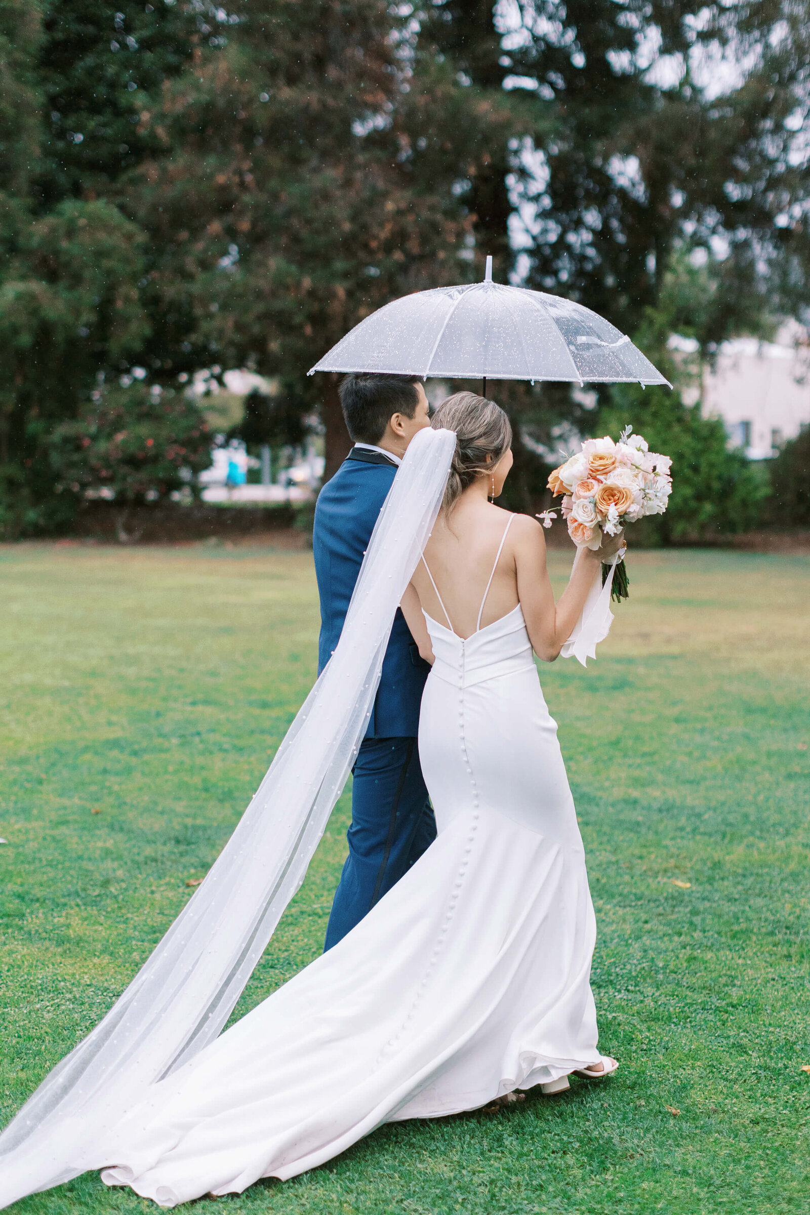Santa Barbara Courthouse Wedding Ceremony Rainy Day
