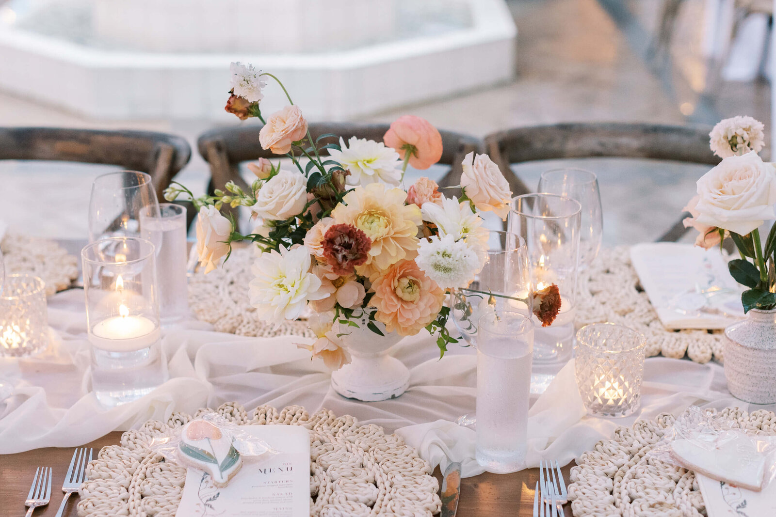 Villa and Vine Wedding Reception Table Setup