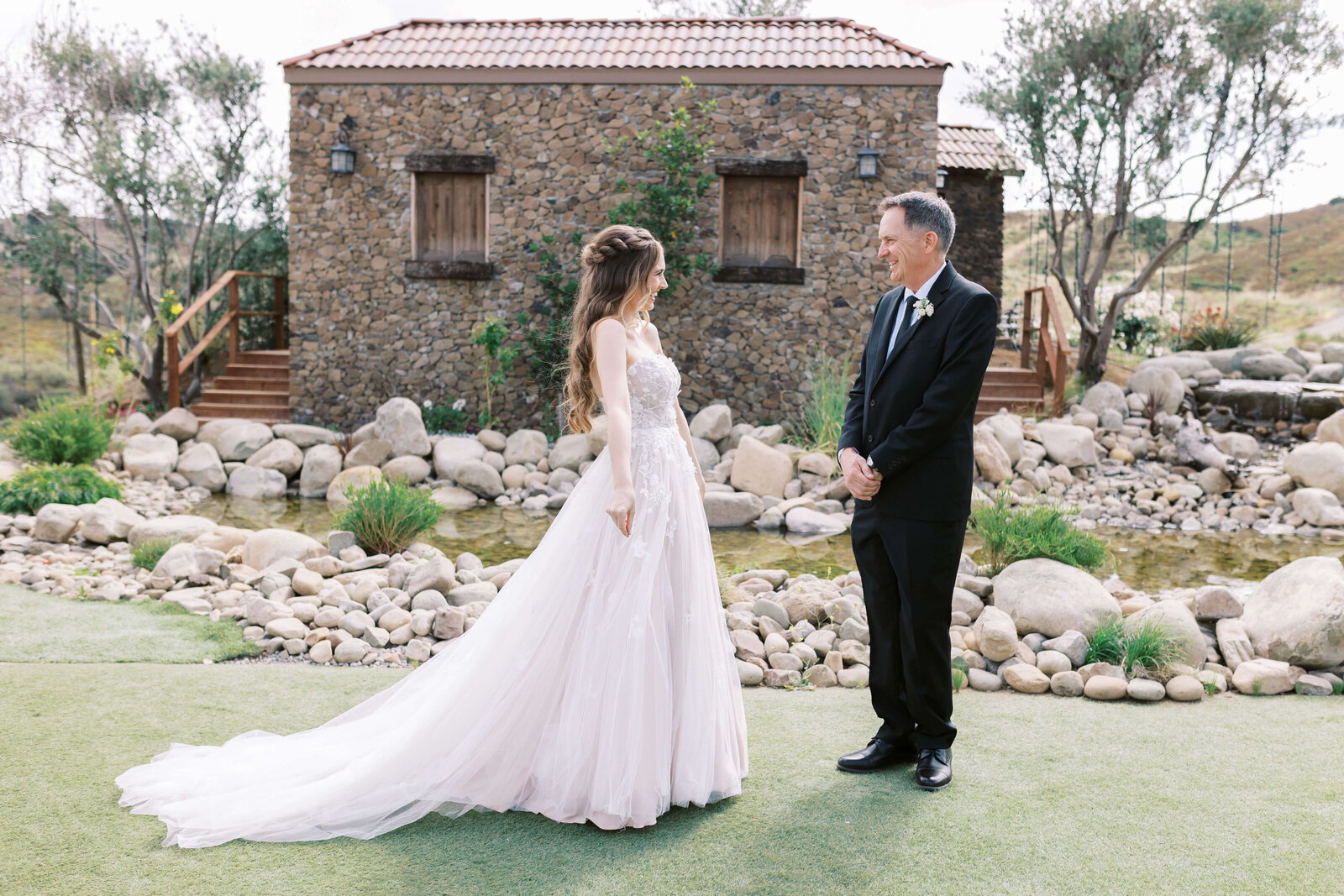 Saddlerock Ranch Wedding - Dad First Look - Lisa Leanne Photography