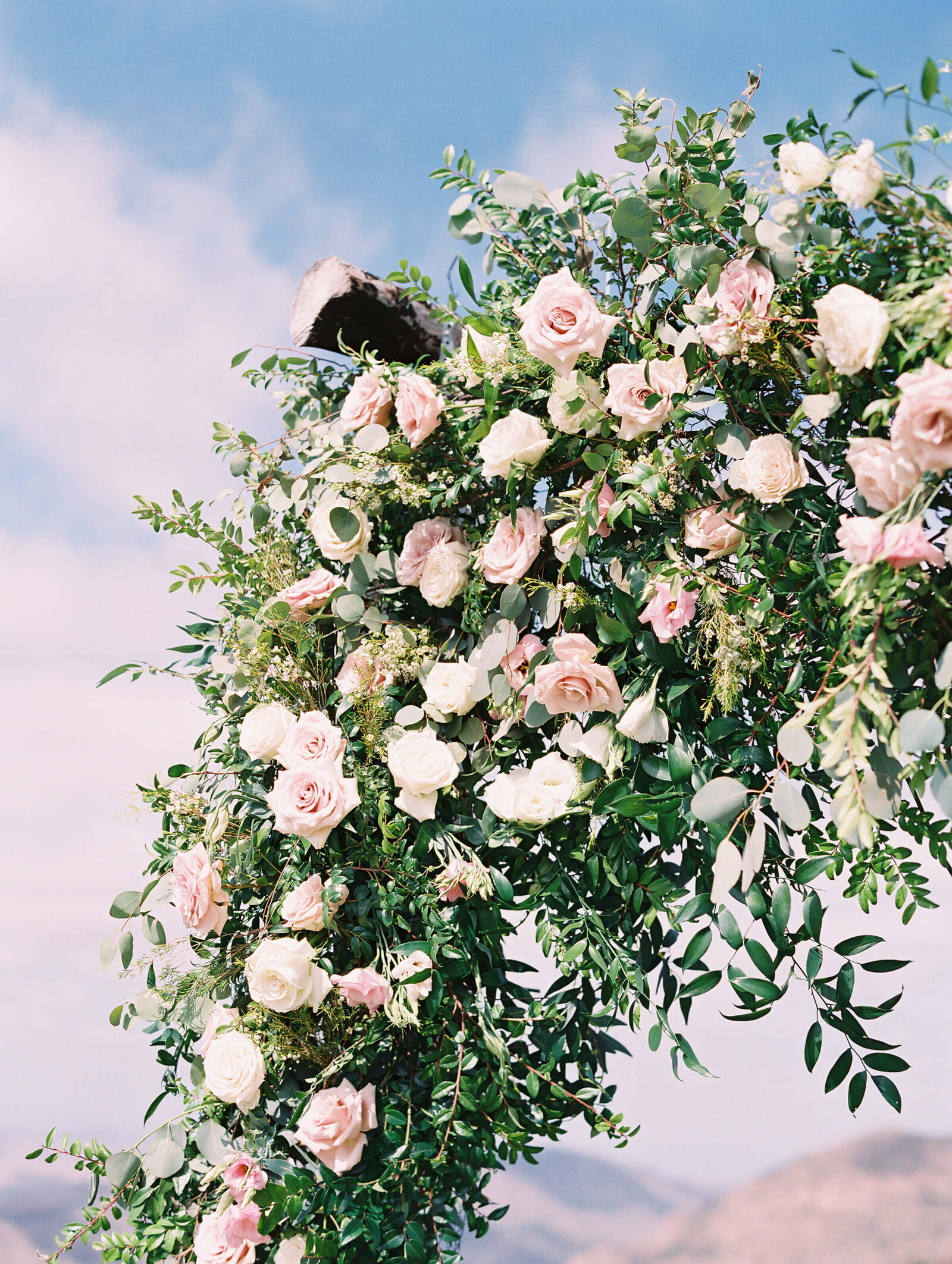 Saddlerock Ranch Wedding - Ceremony Arch Florals - Lisa Leanne Photography