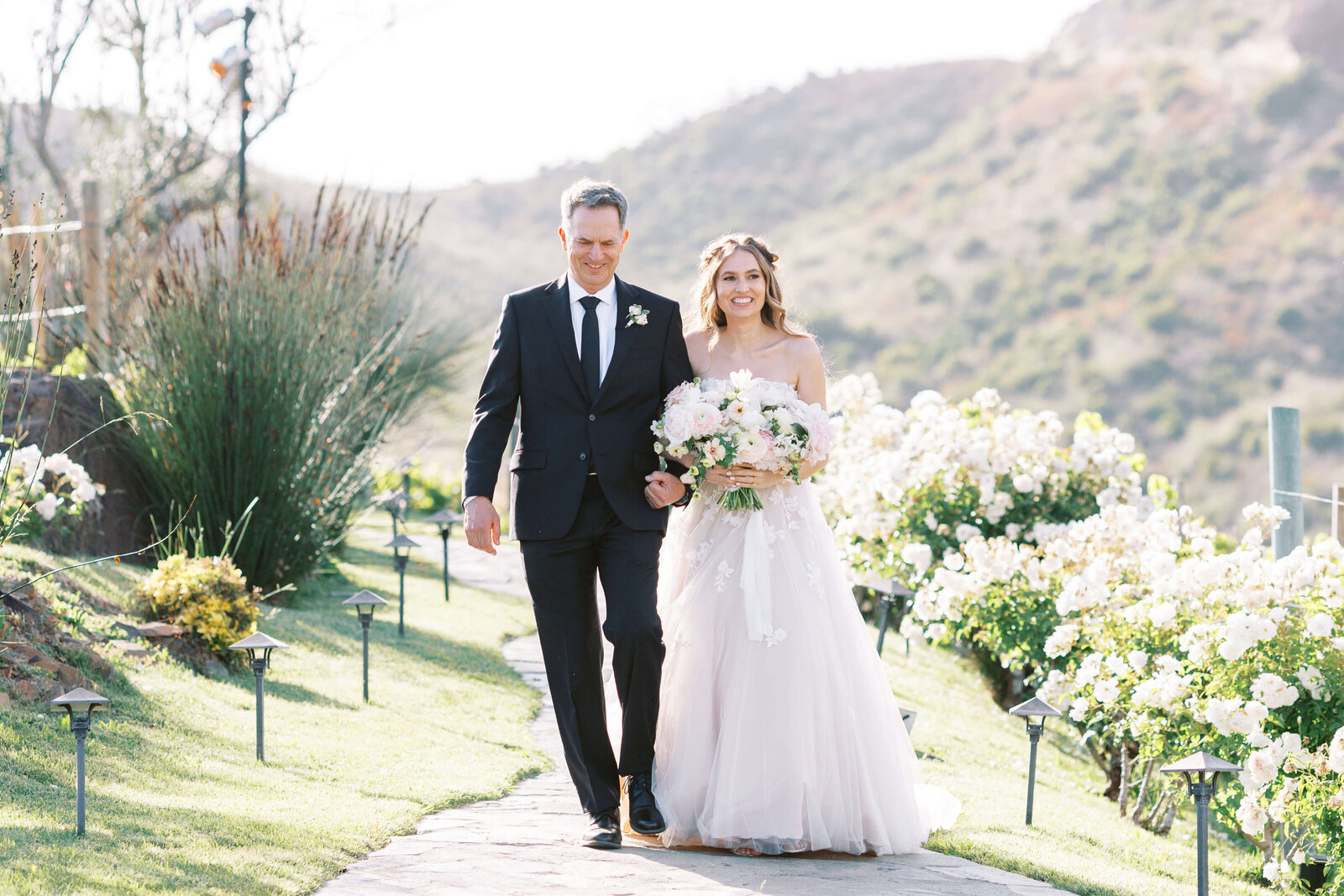 Saddlerock Ranch Wedding - Bride and Dad - Lisa Leanne Photography
