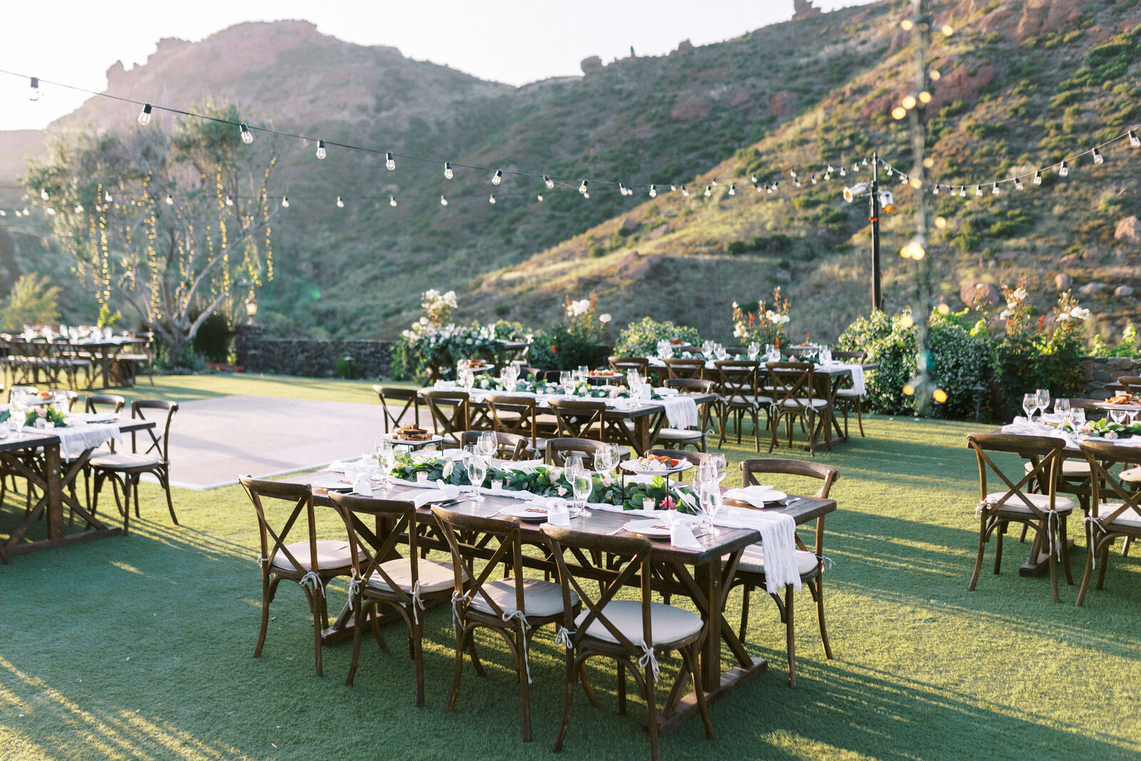 Saddlerock Ranch Wedding - Reception Setup - Lisa Leanne Photography