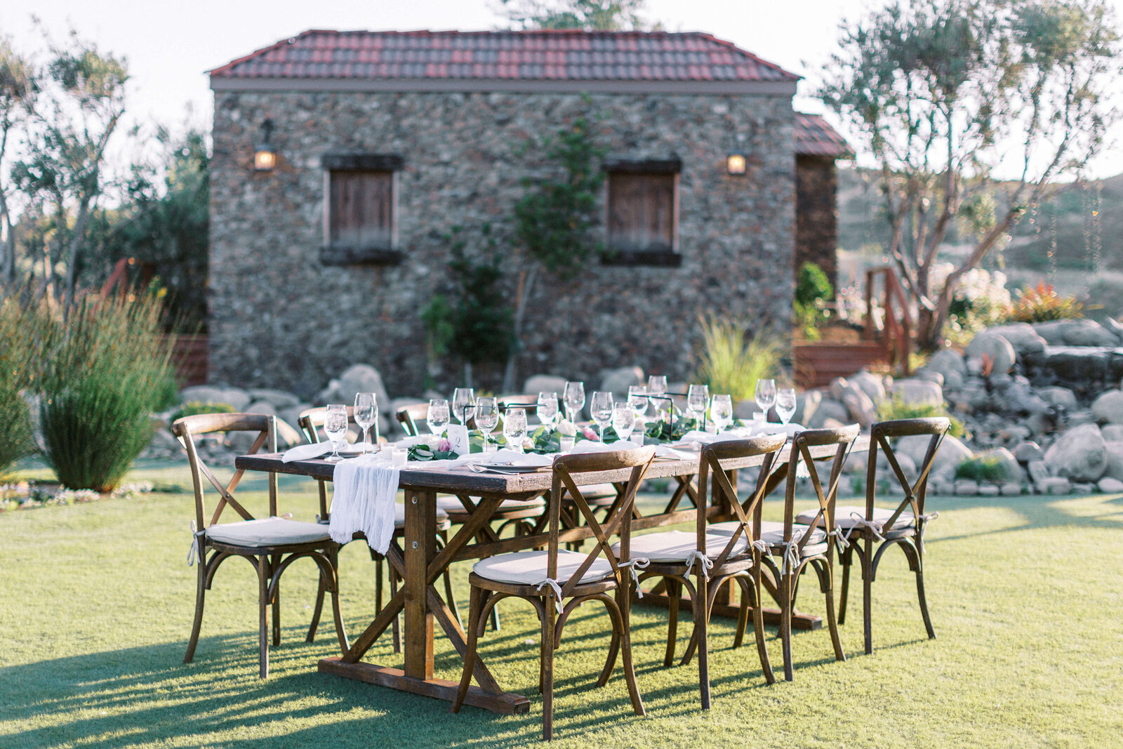 Saddlerock Ranch Wedding - Reception Setup - Lisa Leanne Photography