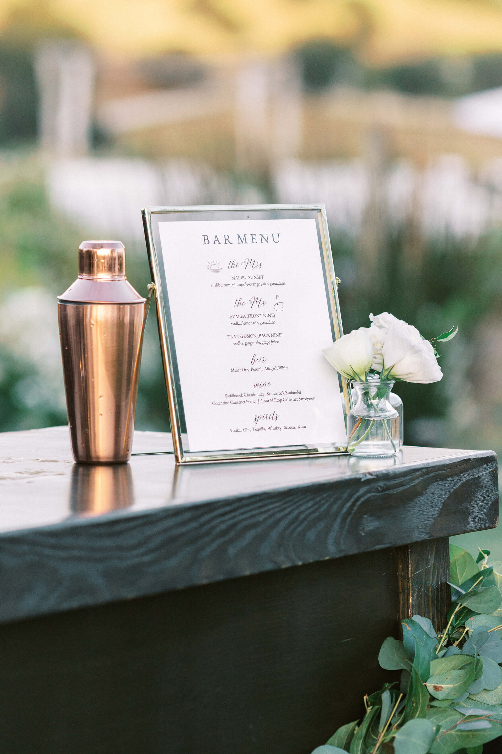 Saddlerock Ranch Wedding - Bar Detail - Lisa Leanne Photography