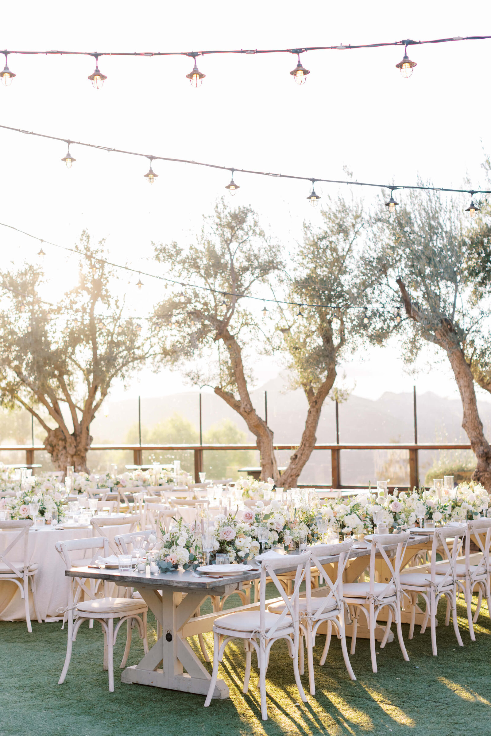 Cielo Farms Wedding Reception Setup - Lisa Leanne Photography