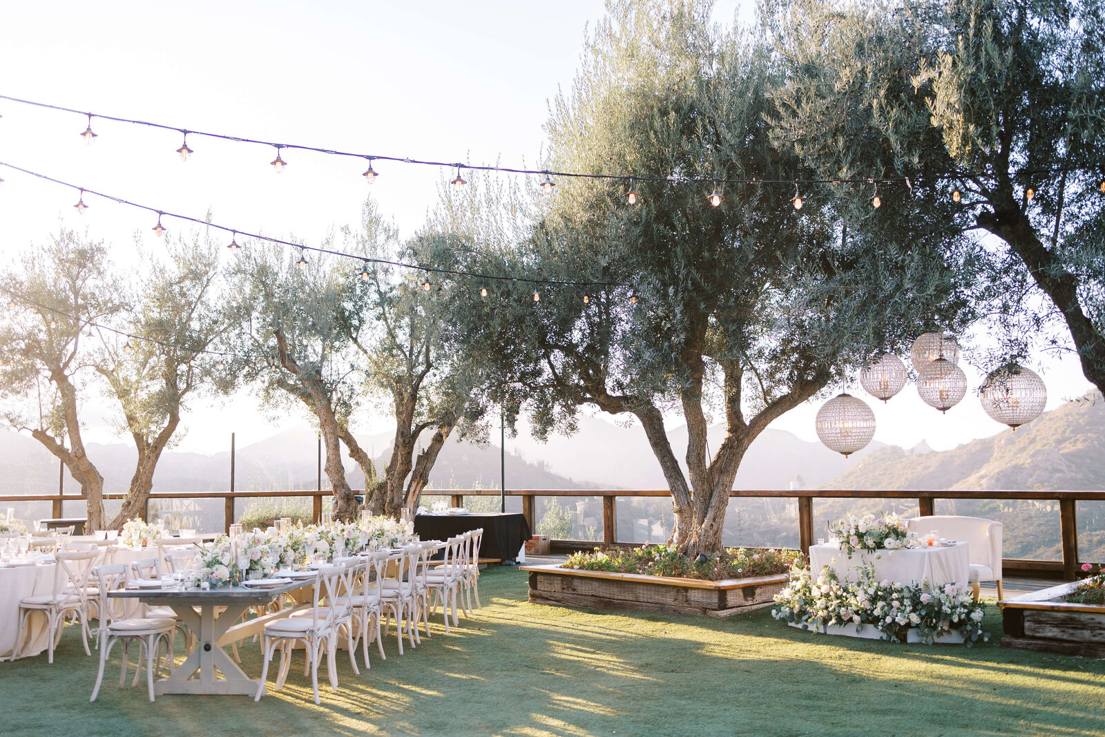 Cielo Farms Wedding Reception Setup - Lisa Leanne Photography