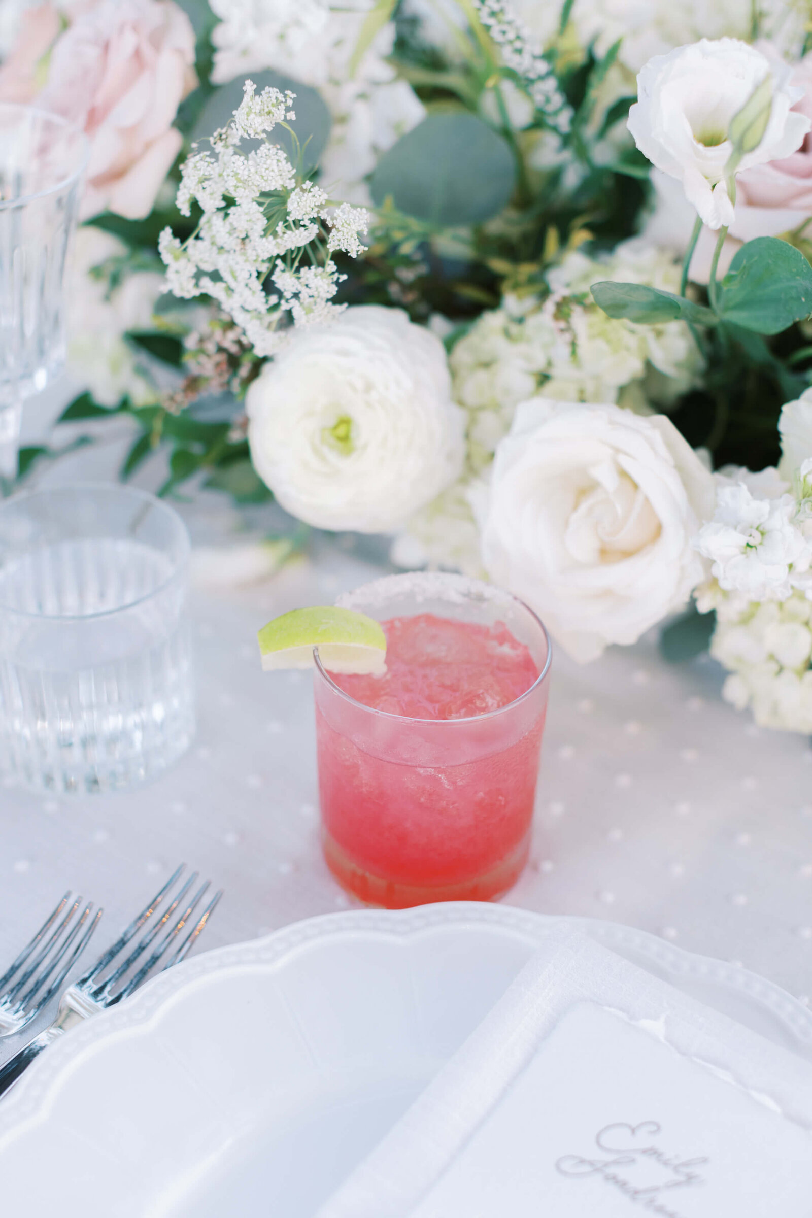 Cielo Farms Wedding Reception Sweetheart Table Drink - Lisa Leanne Photography