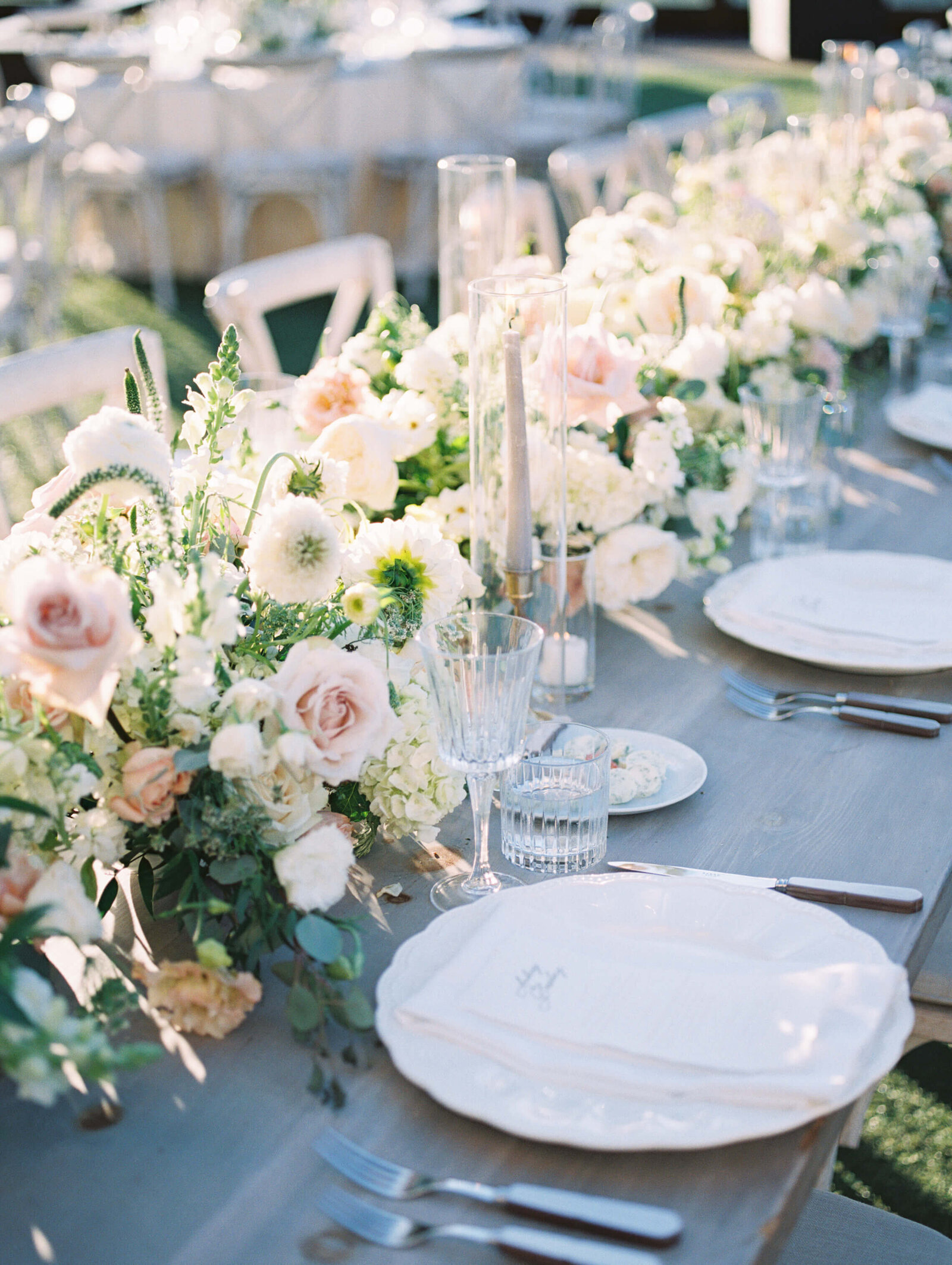 Cielo Farms Wedding Reception Table Setup - Lisa Leanne Photography