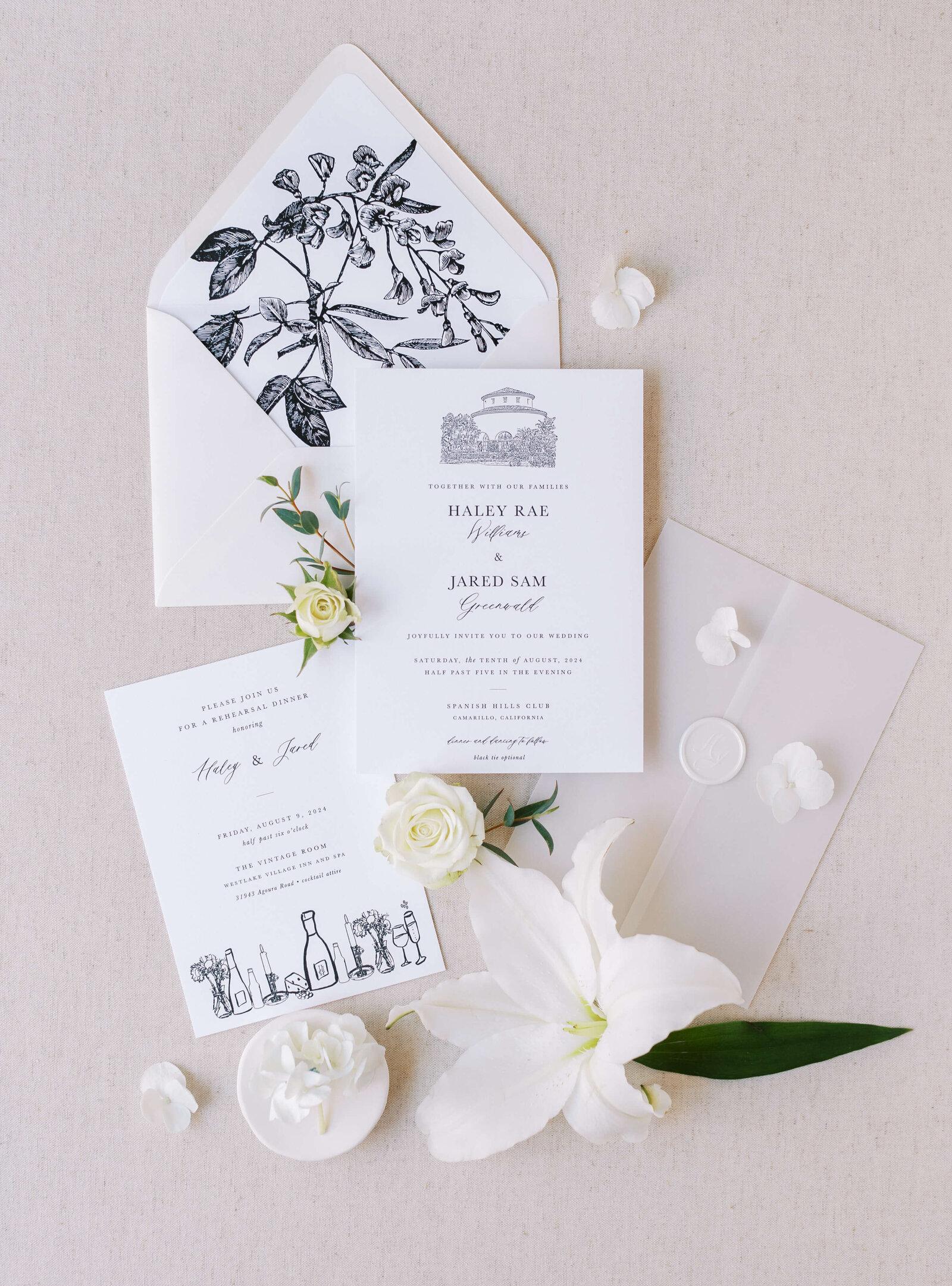 Spanish Hills Country Club Wedding Invitation Suite