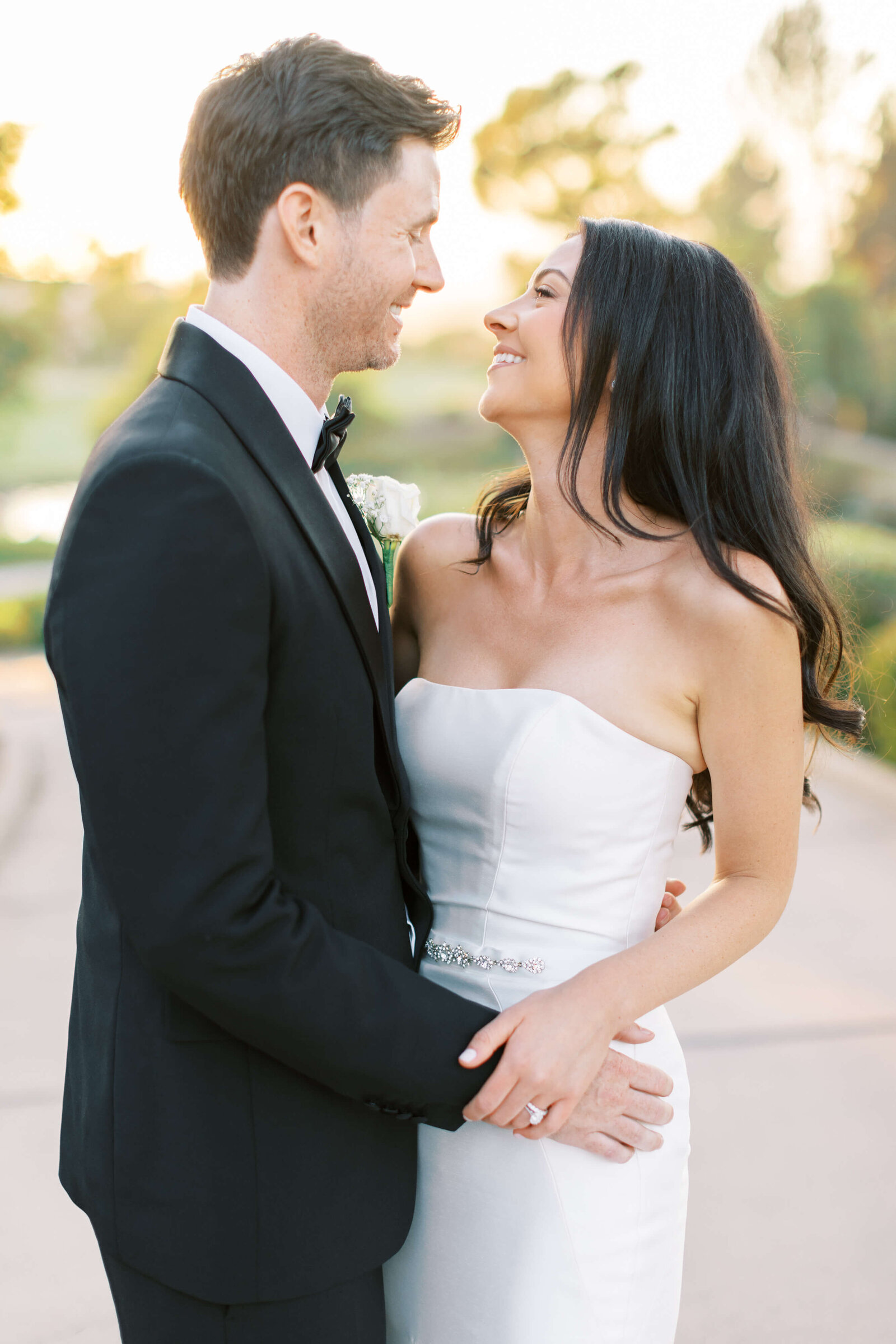 Spanish Hills Bride and Groom Portrait at Golden Hour