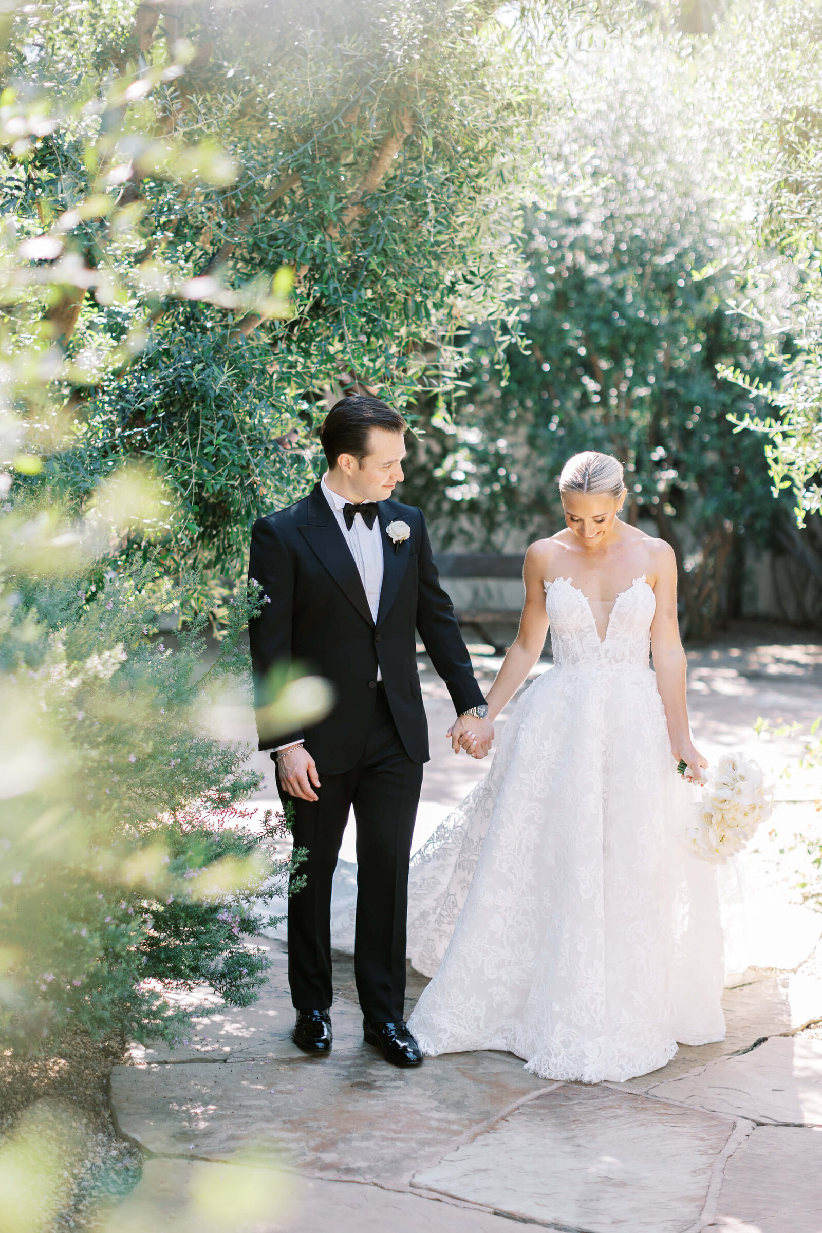 Malibu Estate Wedding Bride and Groom Portrait