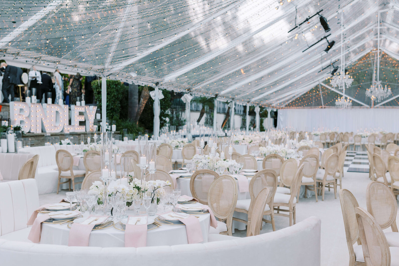 Malibu Estate Wedding Reception Setup Wide