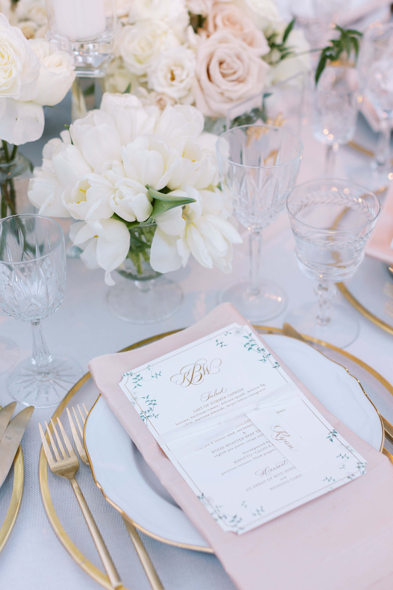Luxury Malibu Wedding Reception Place Setting