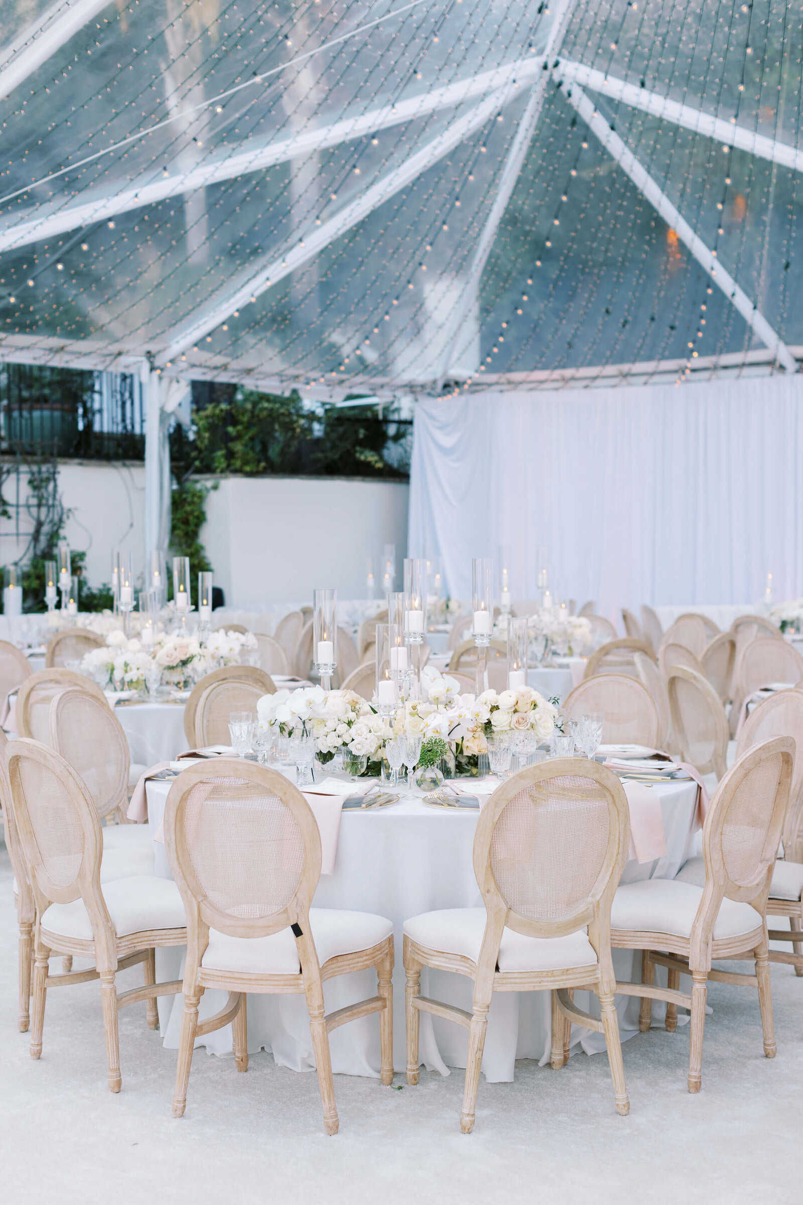 Malibu Wedding Tented Reception Setup