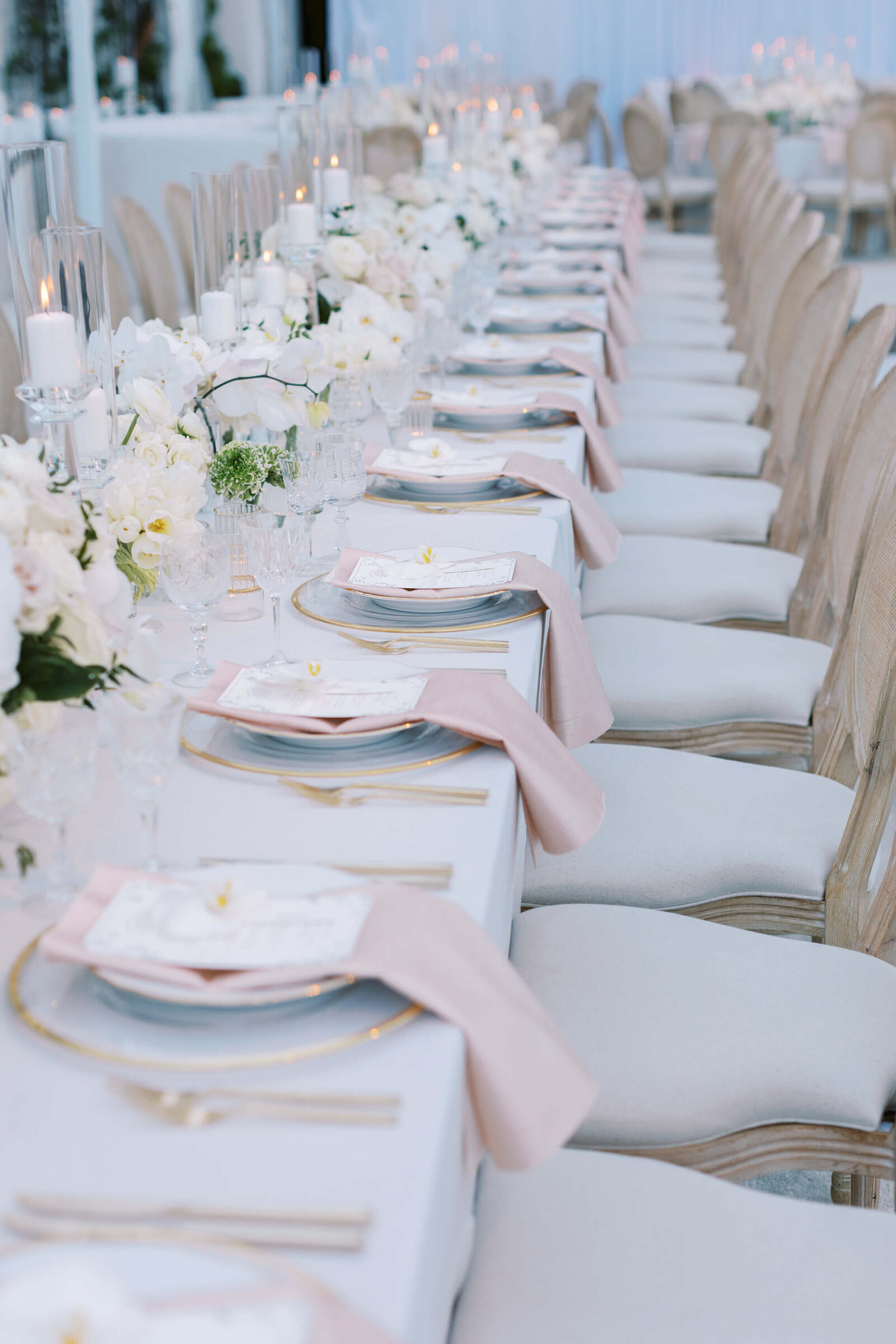 Malibu Wedding Reception Table Setup