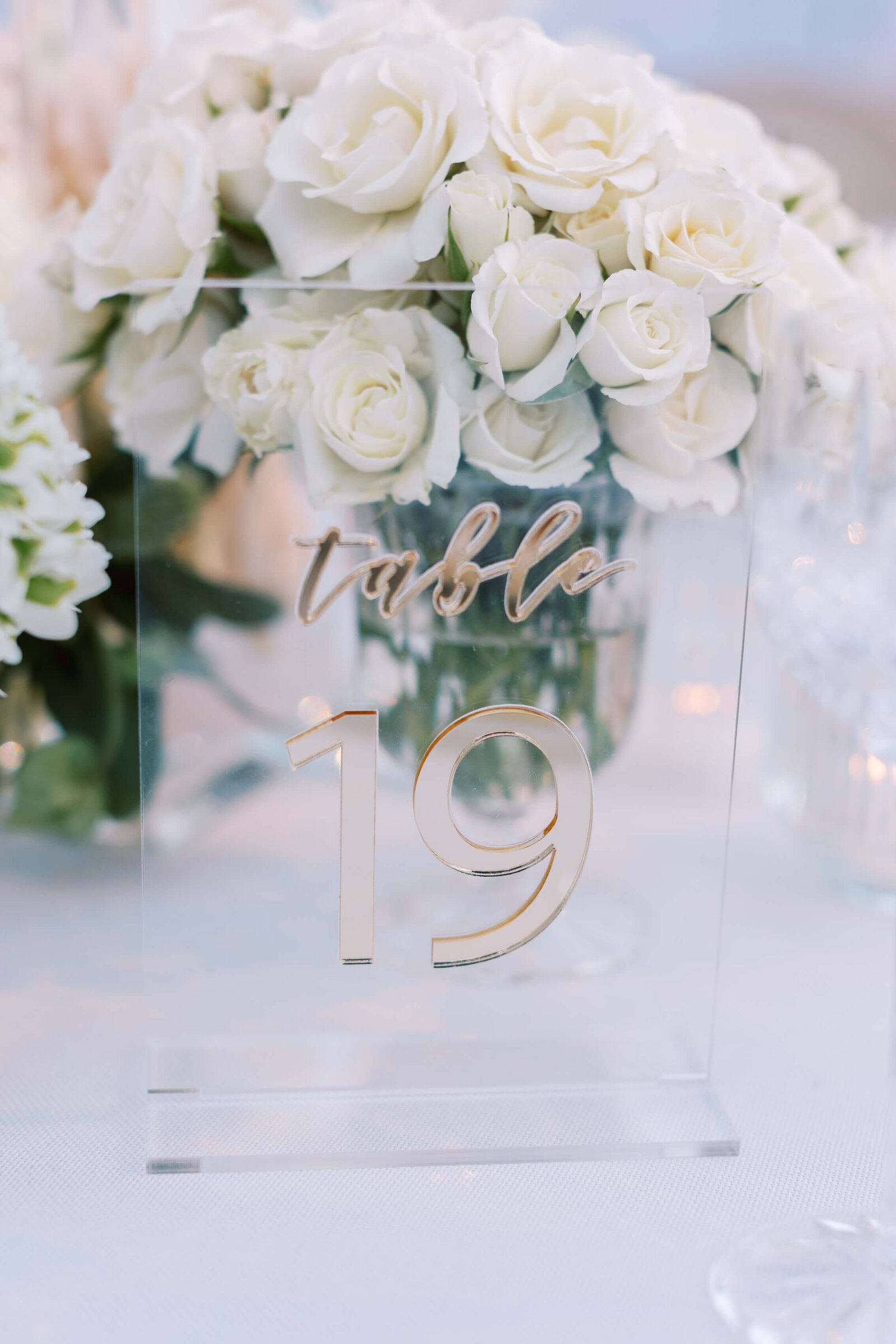 Malibu Wedding Reception Table Number Detail