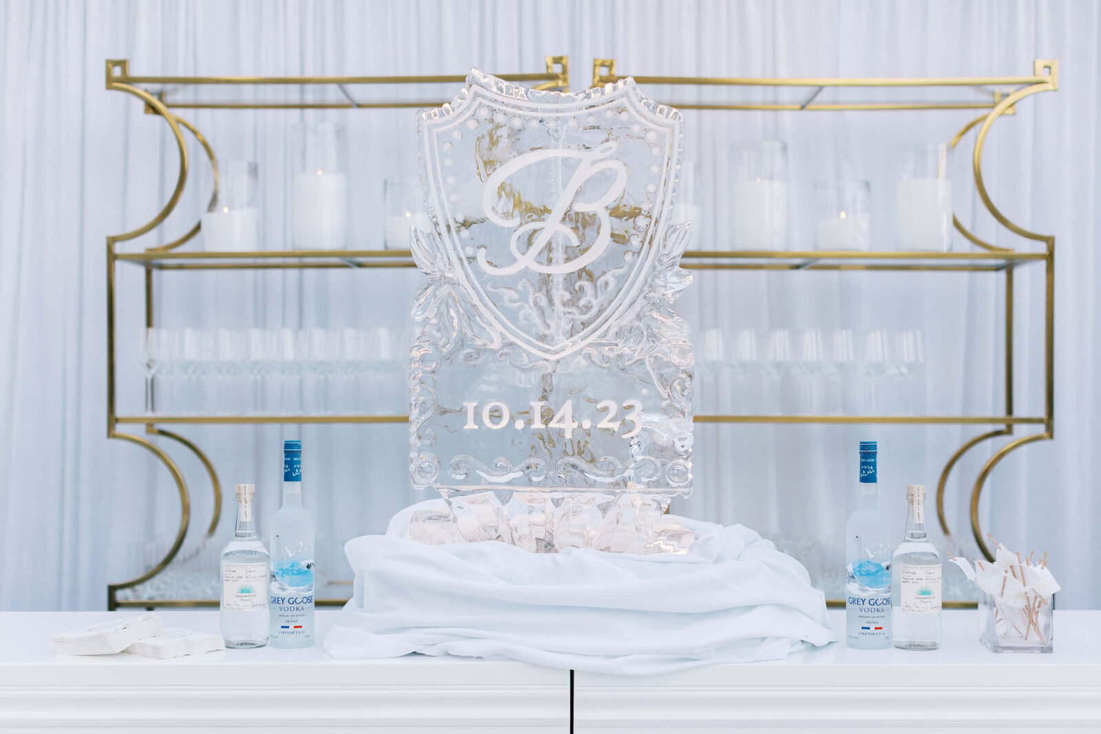 Malibu Estate Wedding Reception Ice Sculpture
