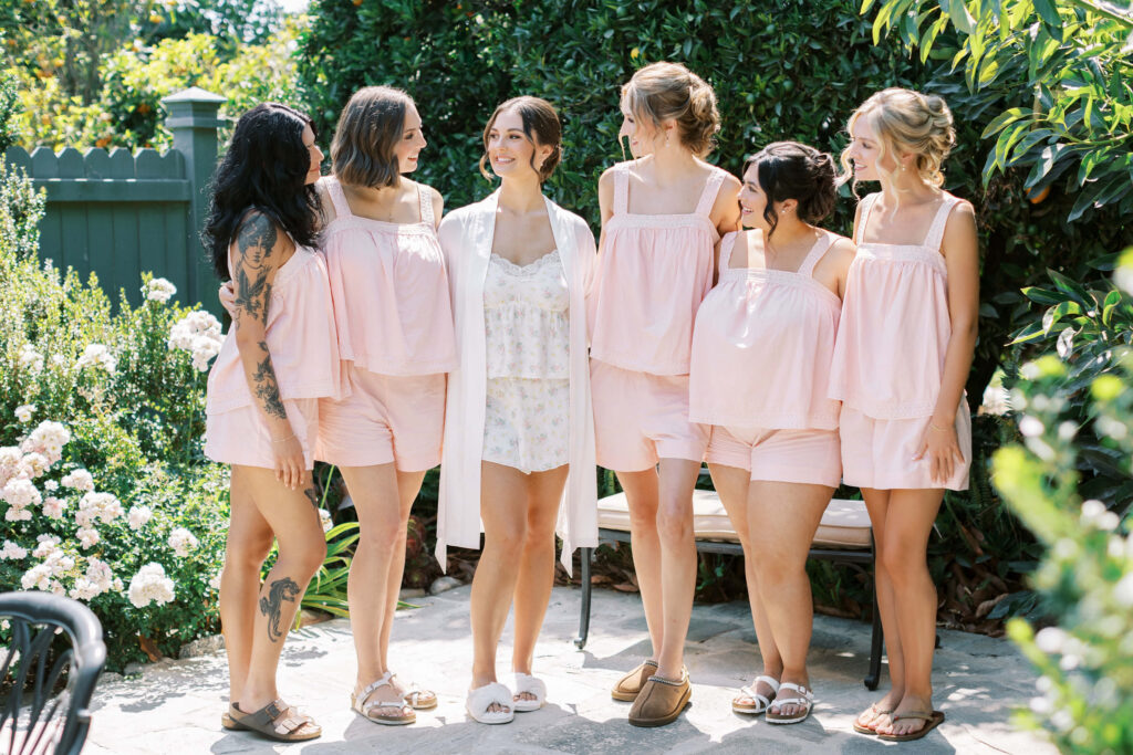 Gerry Ranch Wedding Bridesmaids in Pajamas. Lisa Leanne Photography